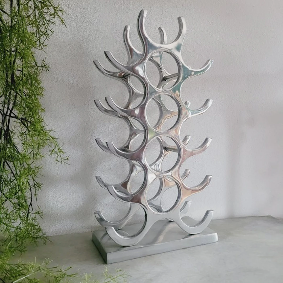 Michael Noll - Wine rack - 15 bottles - Polished Aluminum