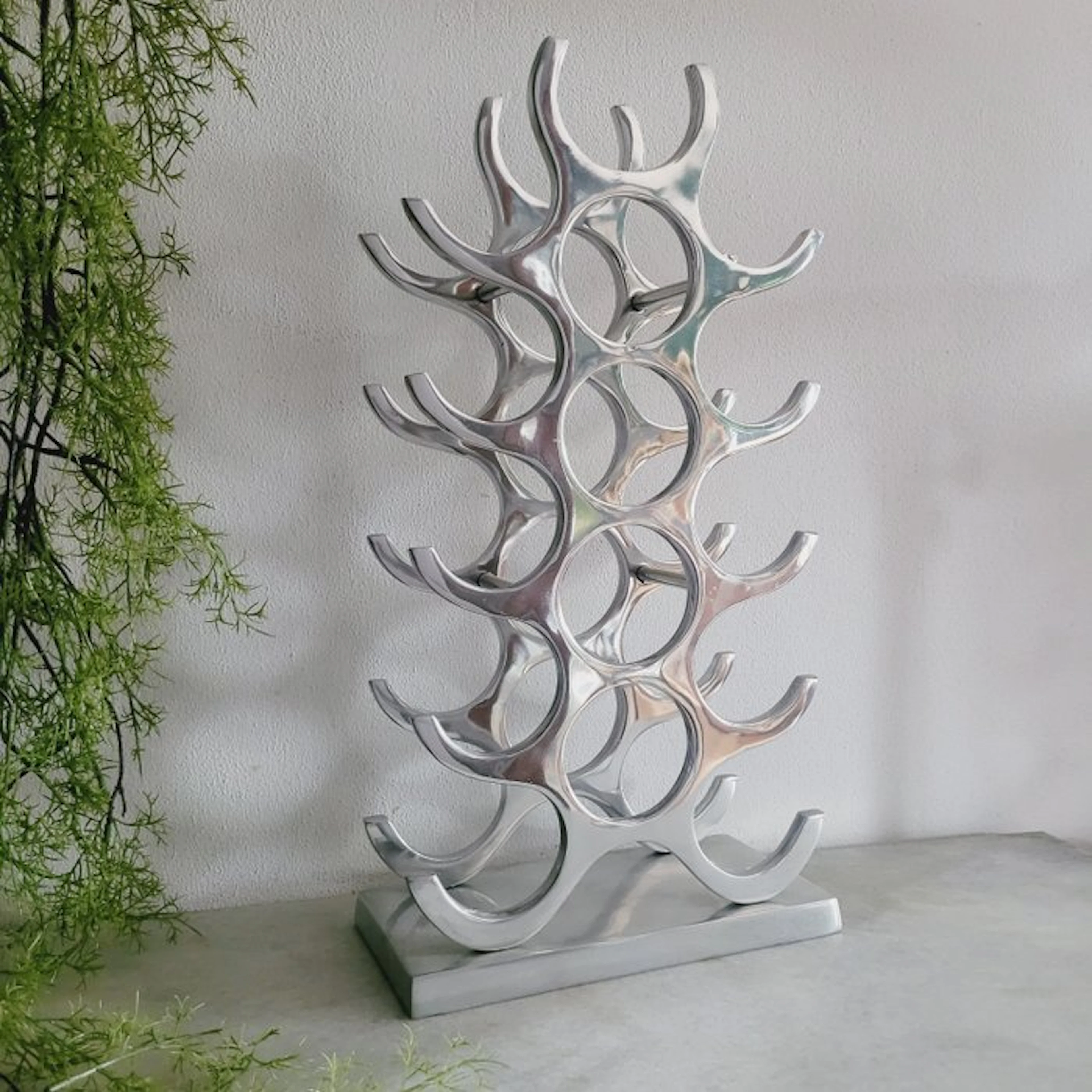 Michael Noll - Wine rack - 15 bottles - Polished Aluminum