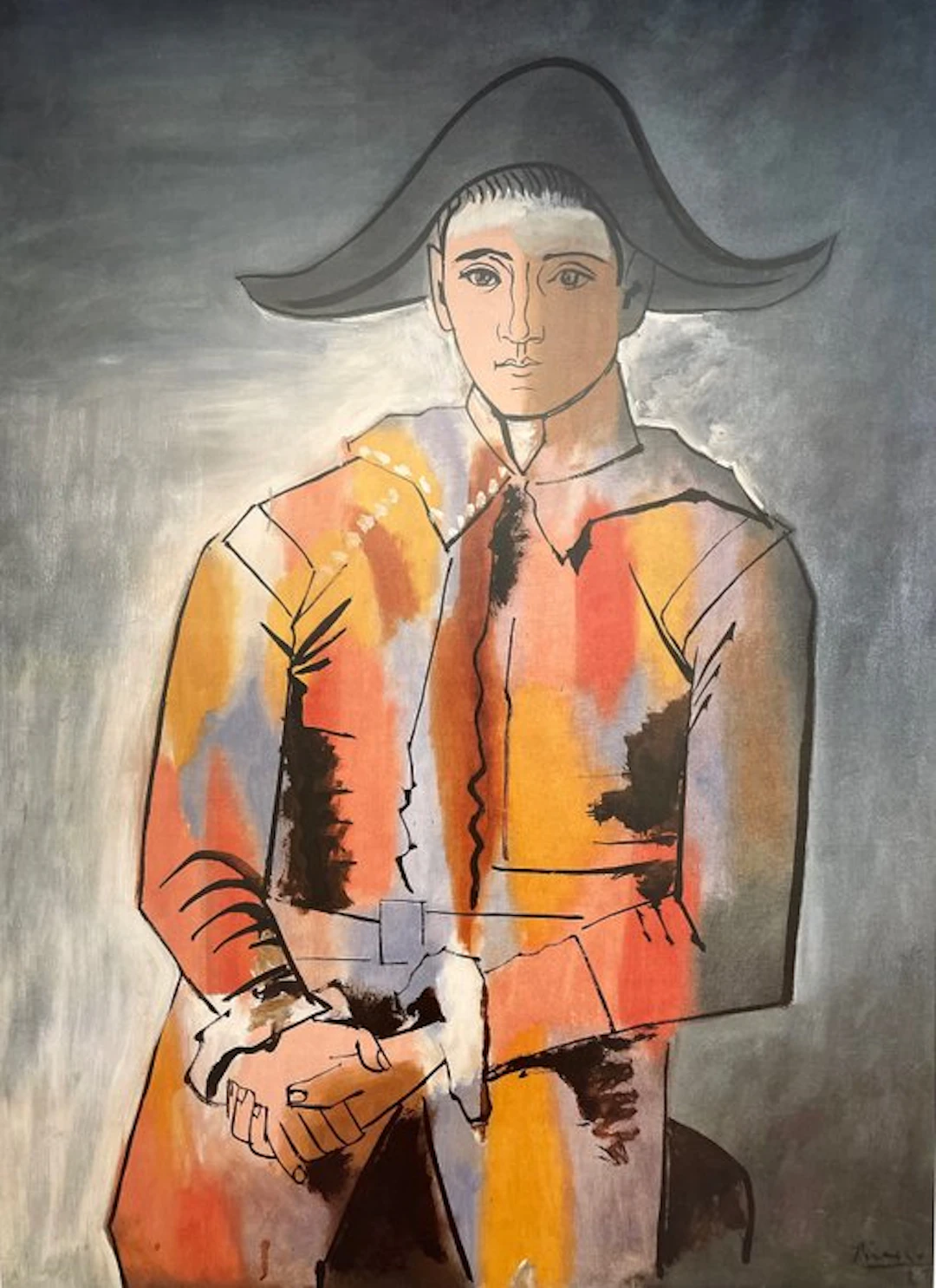 Pablo Picasso (after) - Arlequin les mains croisées...