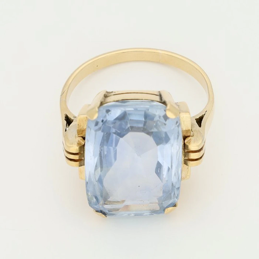 Ring - 18 kt. Yellow gold - Sapphire