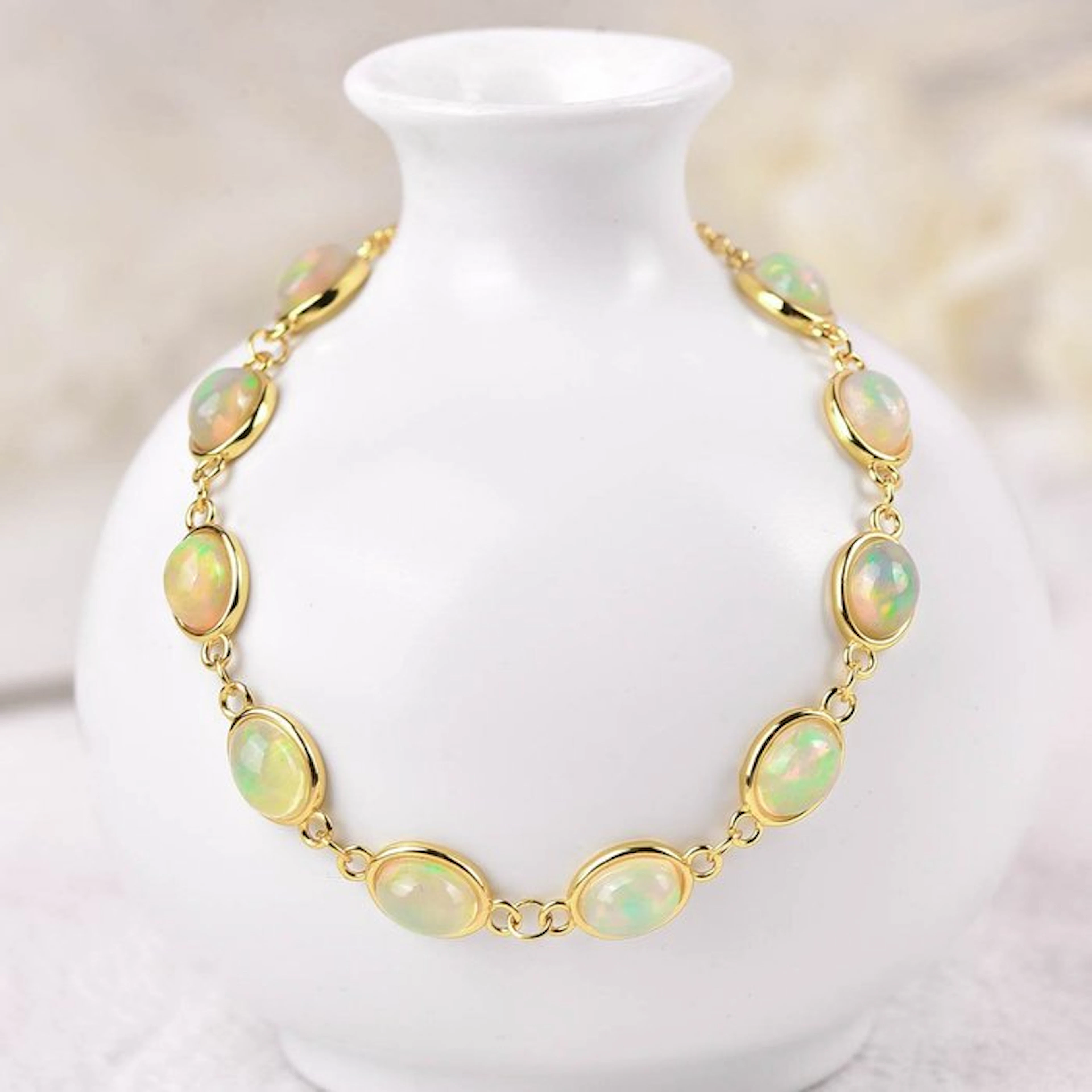 No reserve price - Bracelet Silver - Opal - Certified