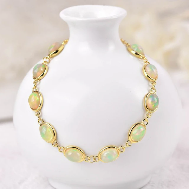 No reserve price - Bracelet Silver - Opal - Certified