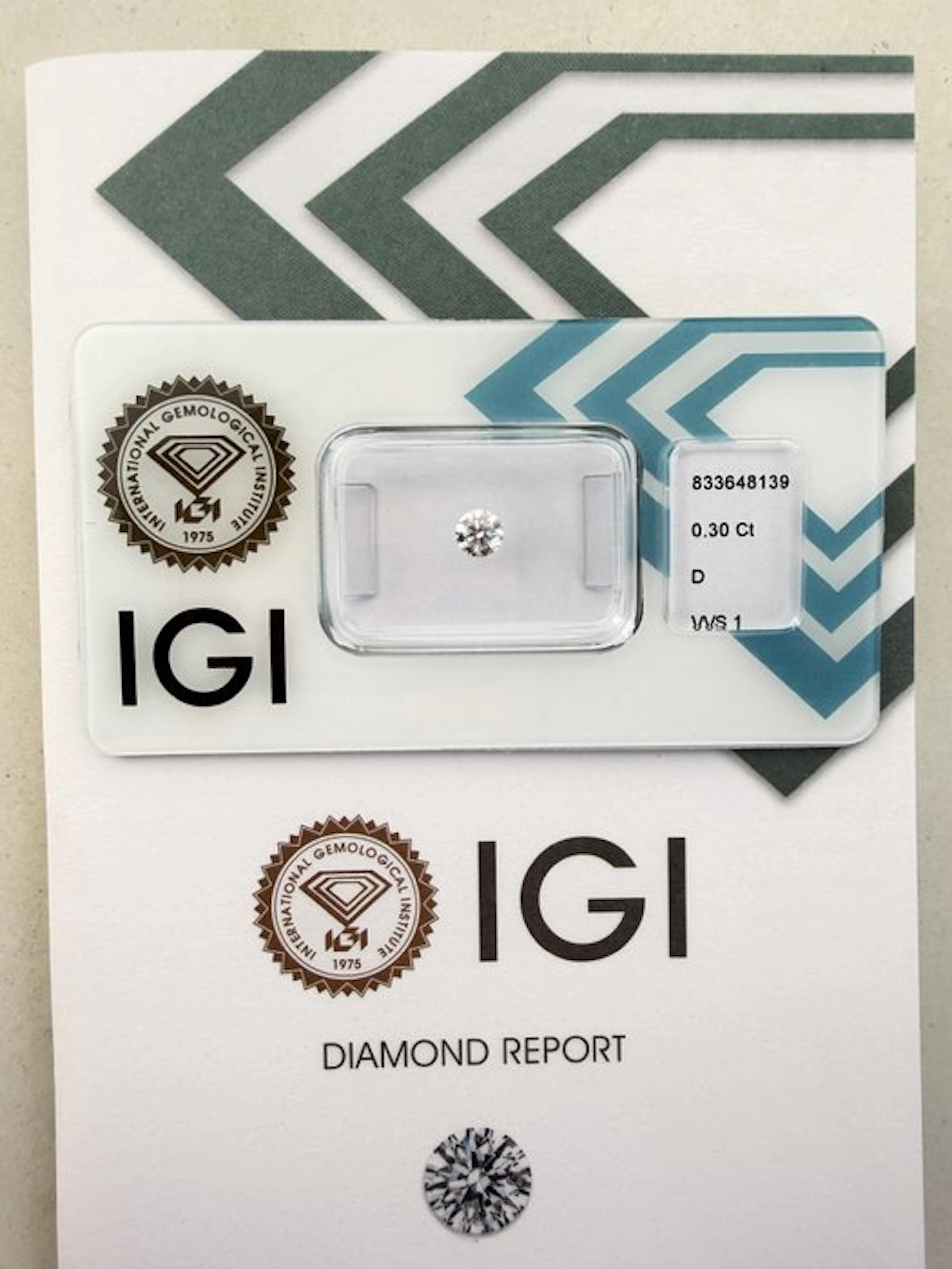 1 pcs Diamond (Natural) - 0.30 ct - Round - D...