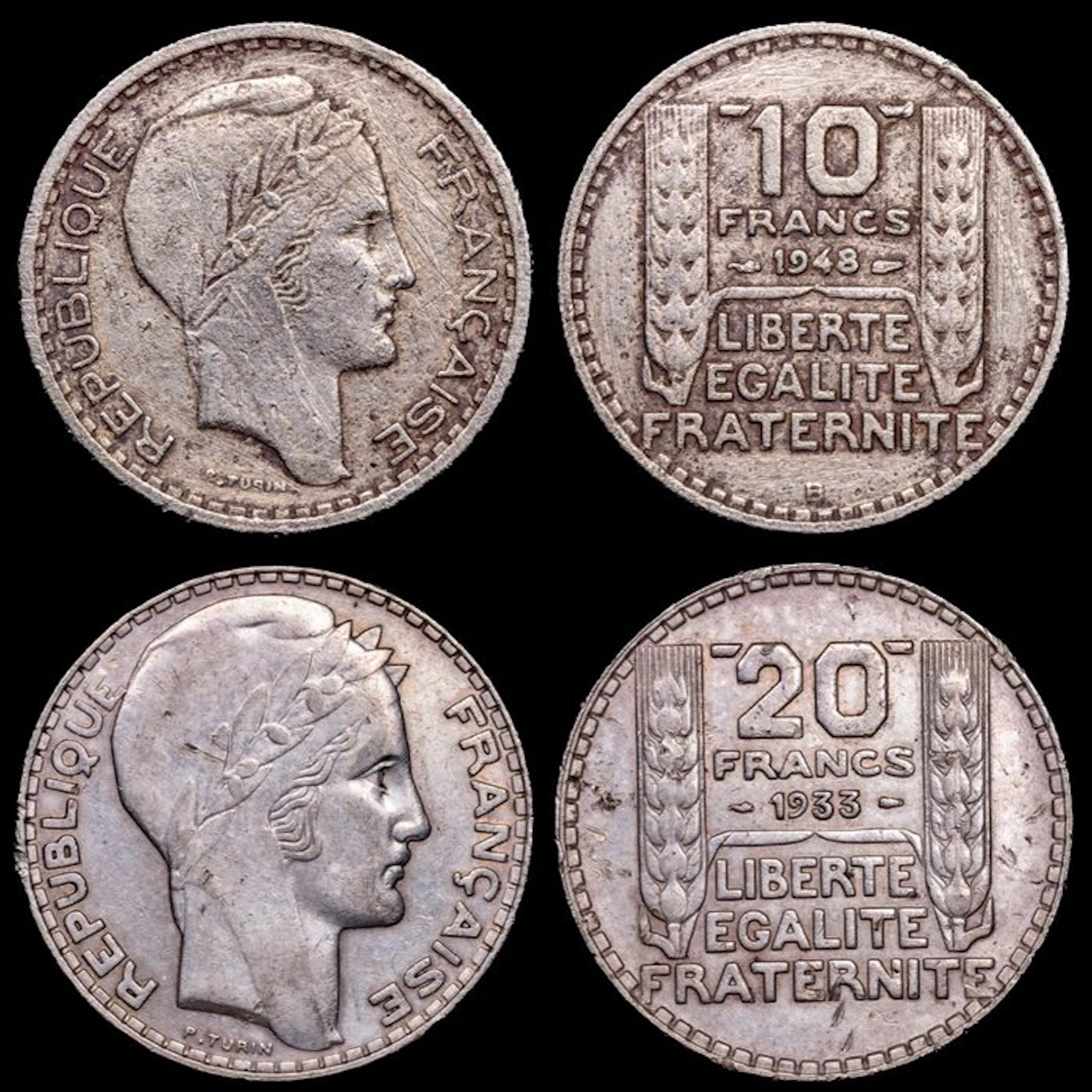 France, Belgium. 3 Monedas 1933 - 1997 / 3 Monedas (No reserve price)