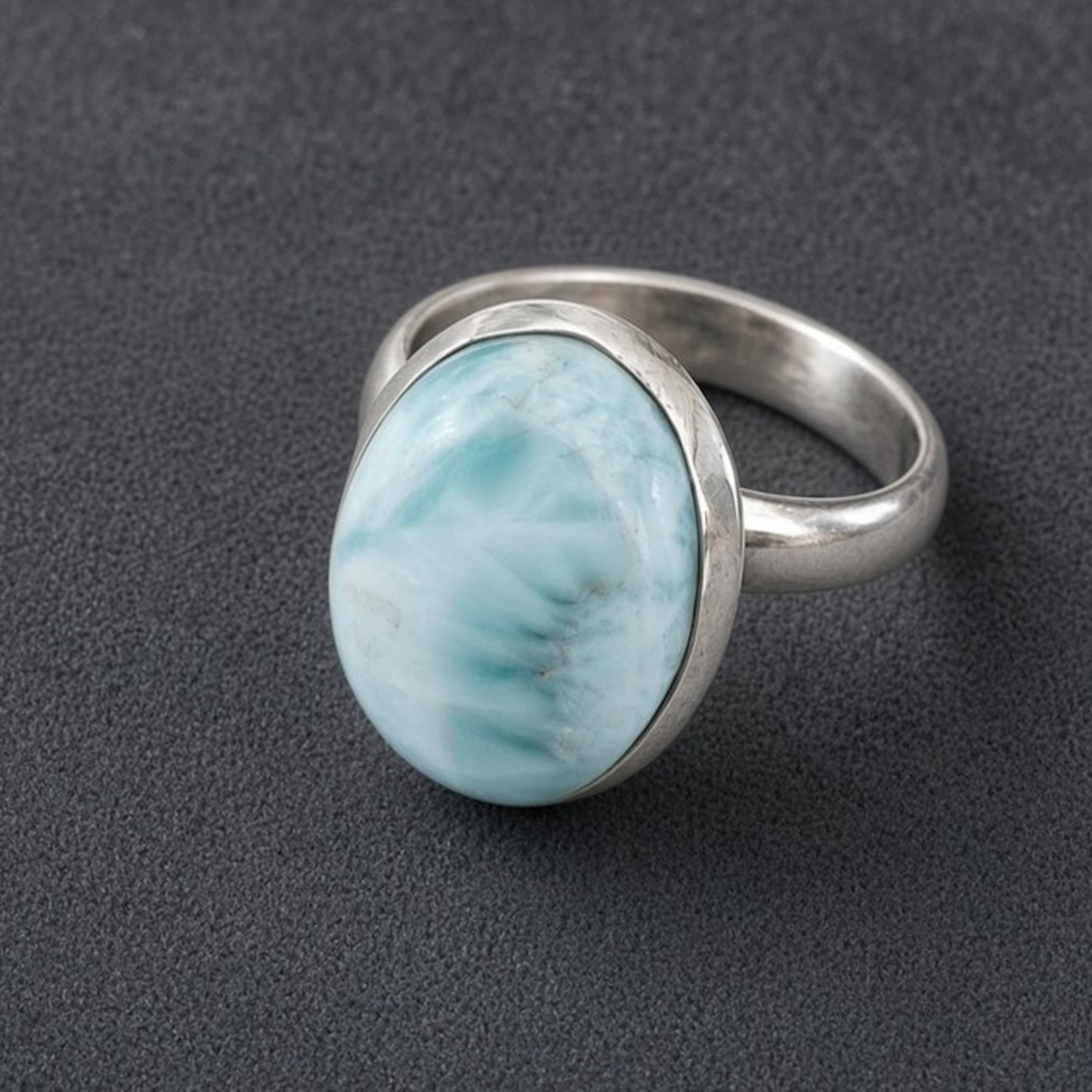 Beautiful-quality Larimar on solid 925 sterling silver