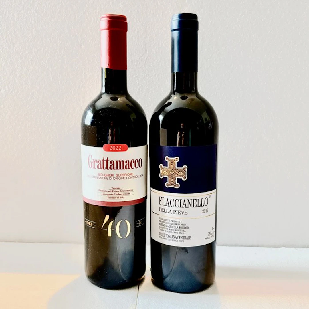 2022 Grattamacco & 2017 Flaccianello Della Pieve - Tuscany - 2 Bottles (0.75L)