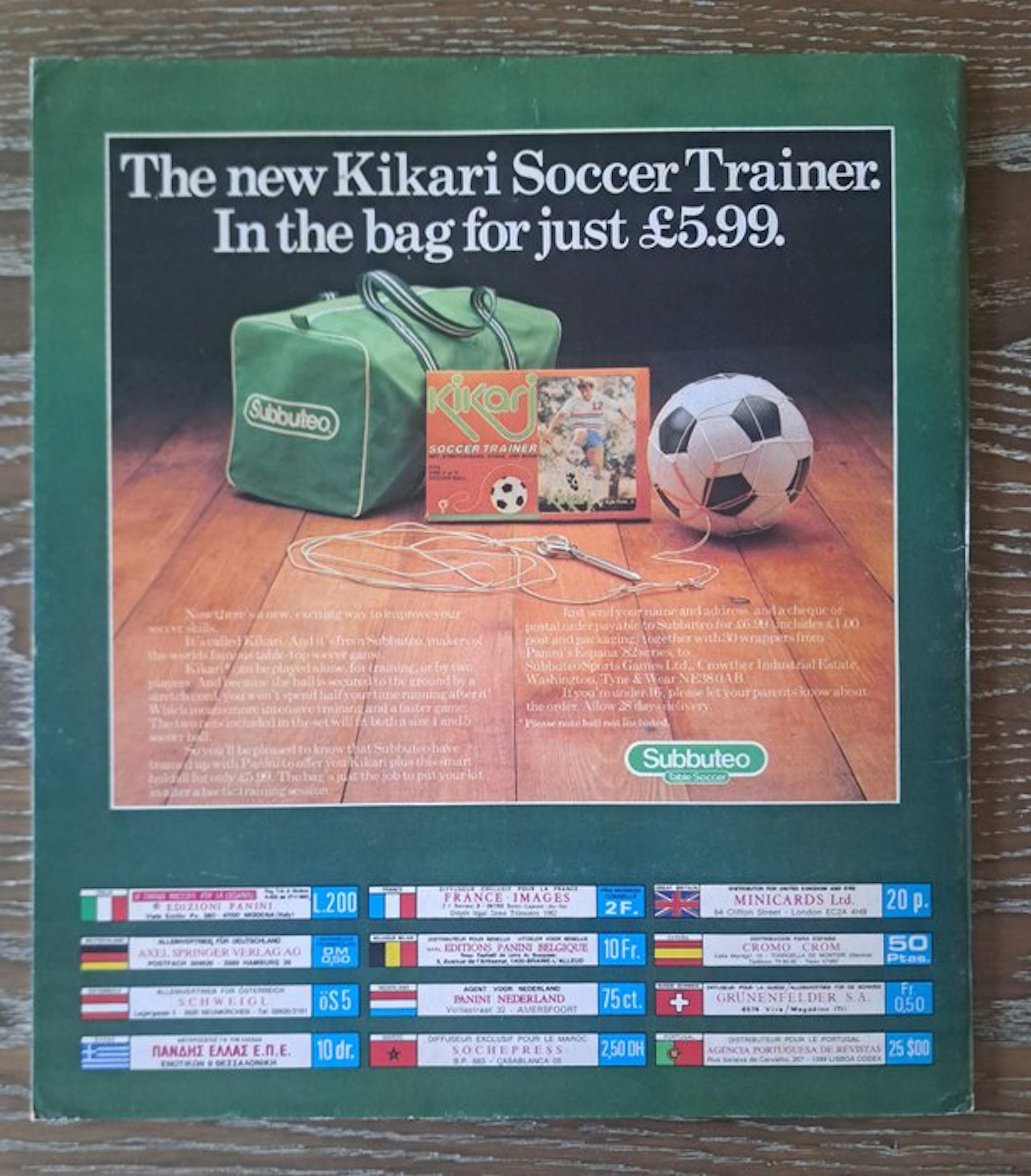 Panini World Cup España 82 - RARE British Subbuteo...