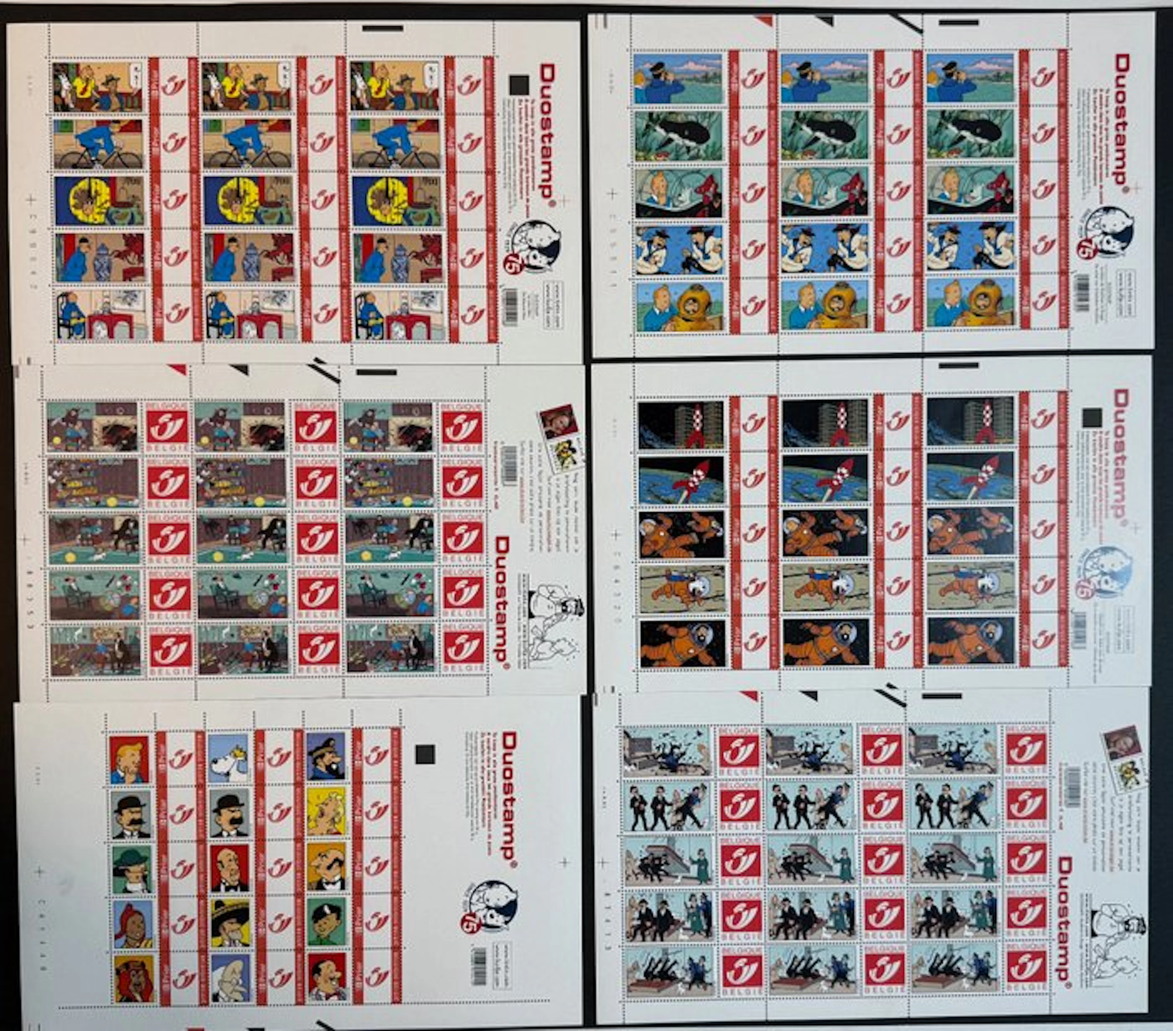 Hergé - 6 Stamp sets - Tintin - Le Lotus Bleu - 6X sets...