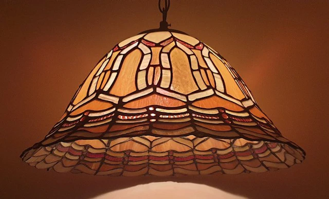 Massive - Lamp - Stained glass - Tiffany style large 42 cm
