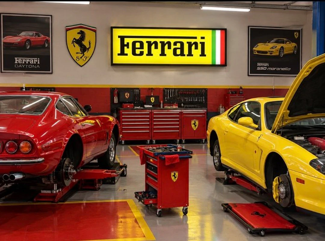 Ferrari - Lighted sign - Plexiglas PVC birch