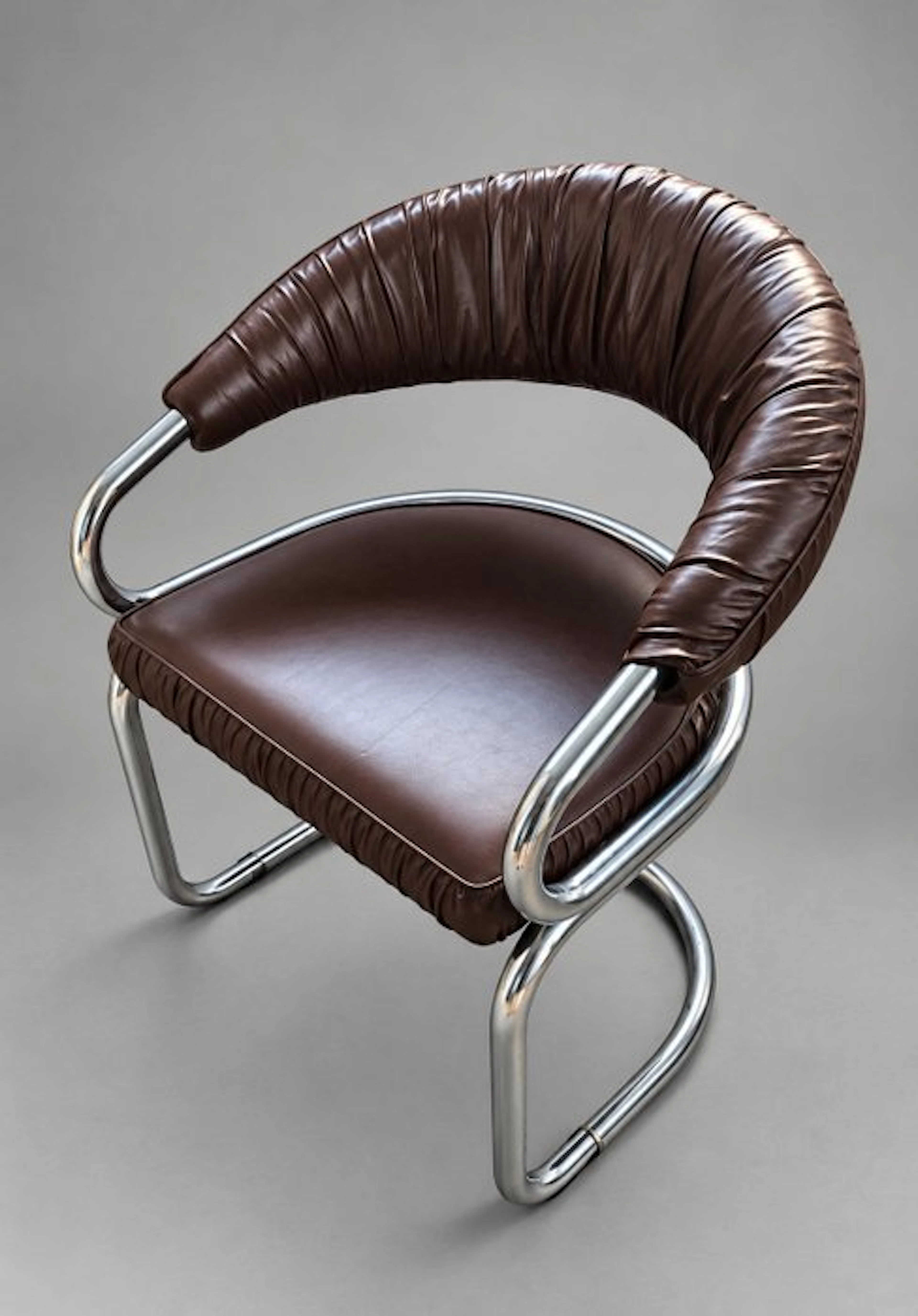 Chair - Leather, Steel, Chrome