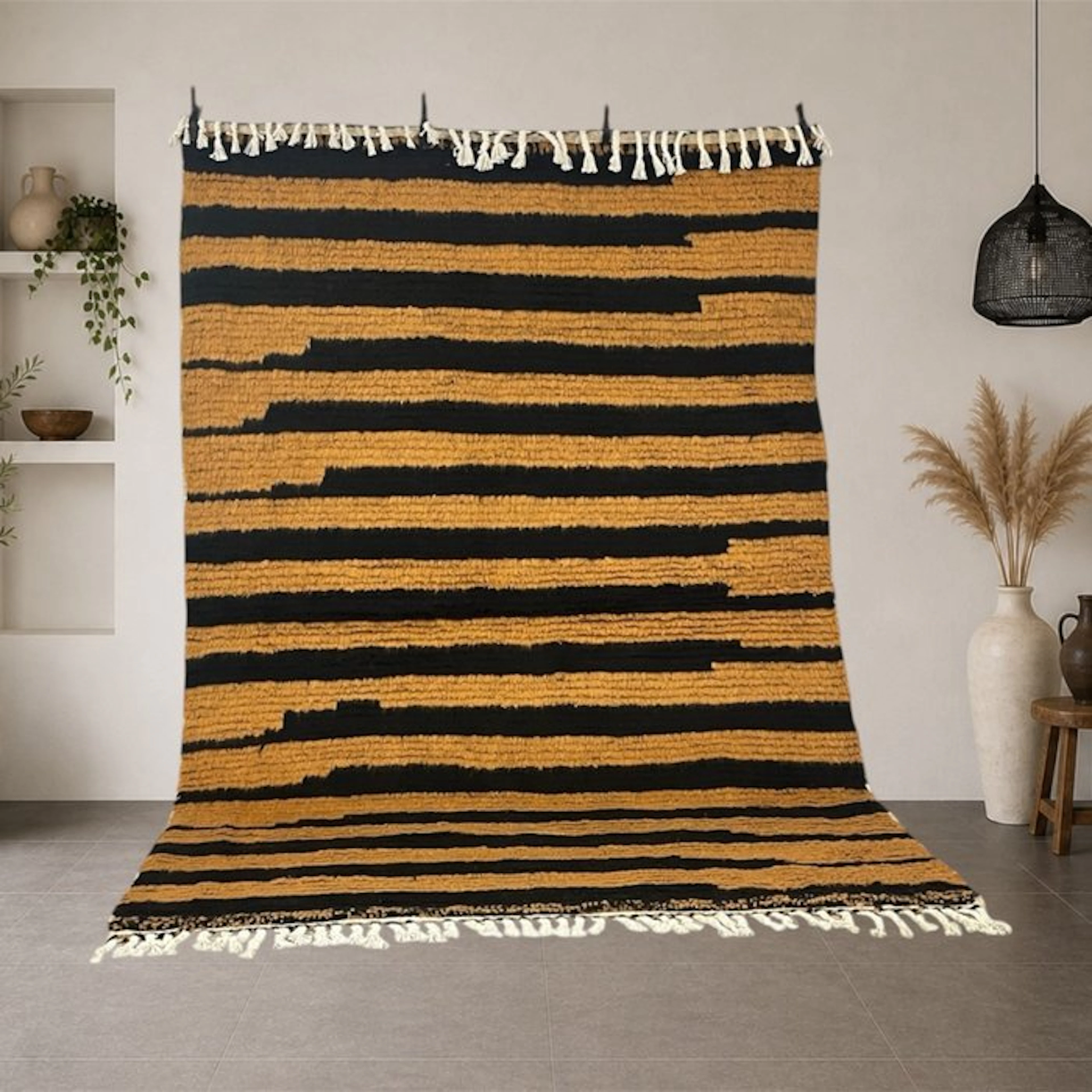 Berber, Artisanal Beni Ouarain rug in soft wool - Carpet - 247 cm - 171 cm