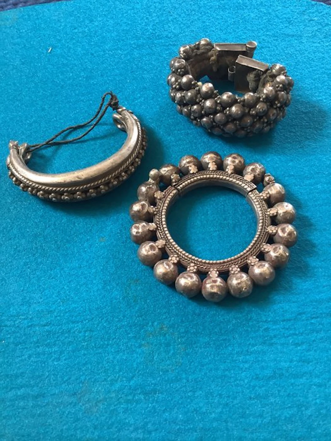 3 ancient and genuine tribal arm bracelets