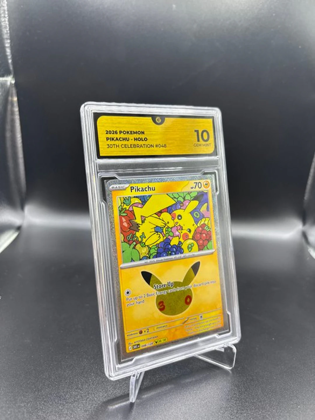 Pokémon - 1 Graded card - Pikachu 048 30TH Anniversary Foil - GG 10