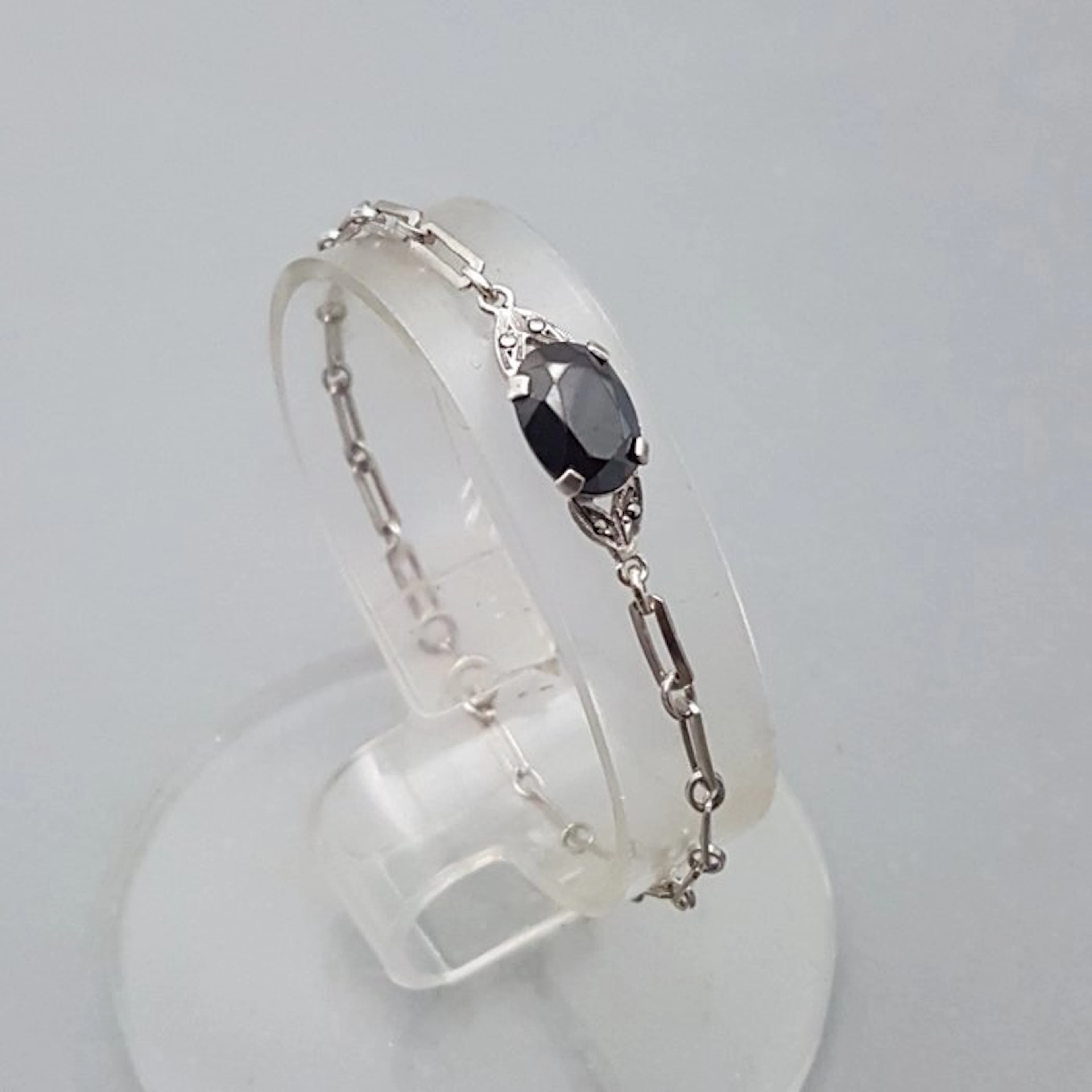 Silver, Art Deco, hematite - Bracelet - + Markasieten.