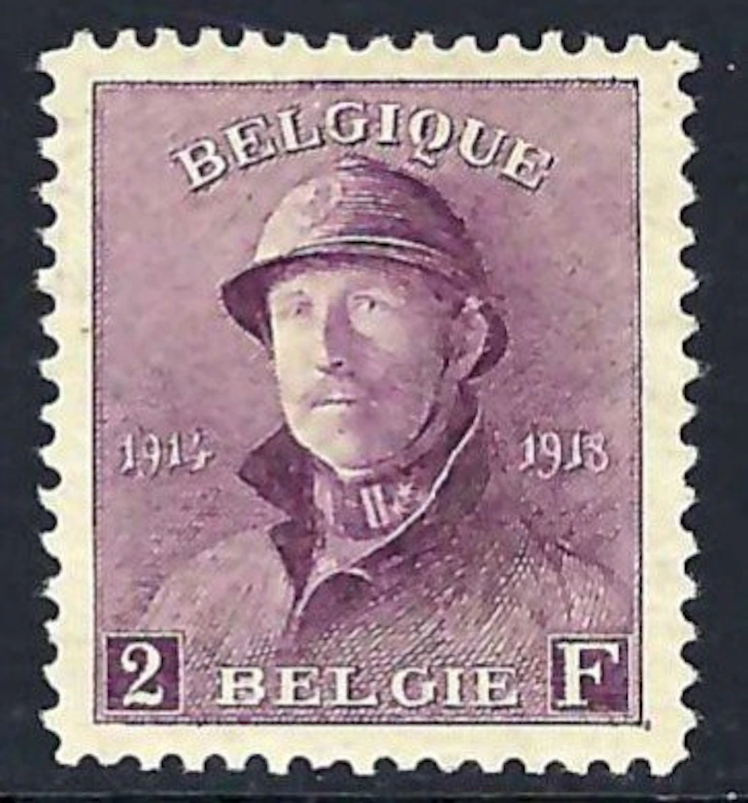 Belgium 1919 - Albert I with helm, 2F (centering) - obp/cob 176