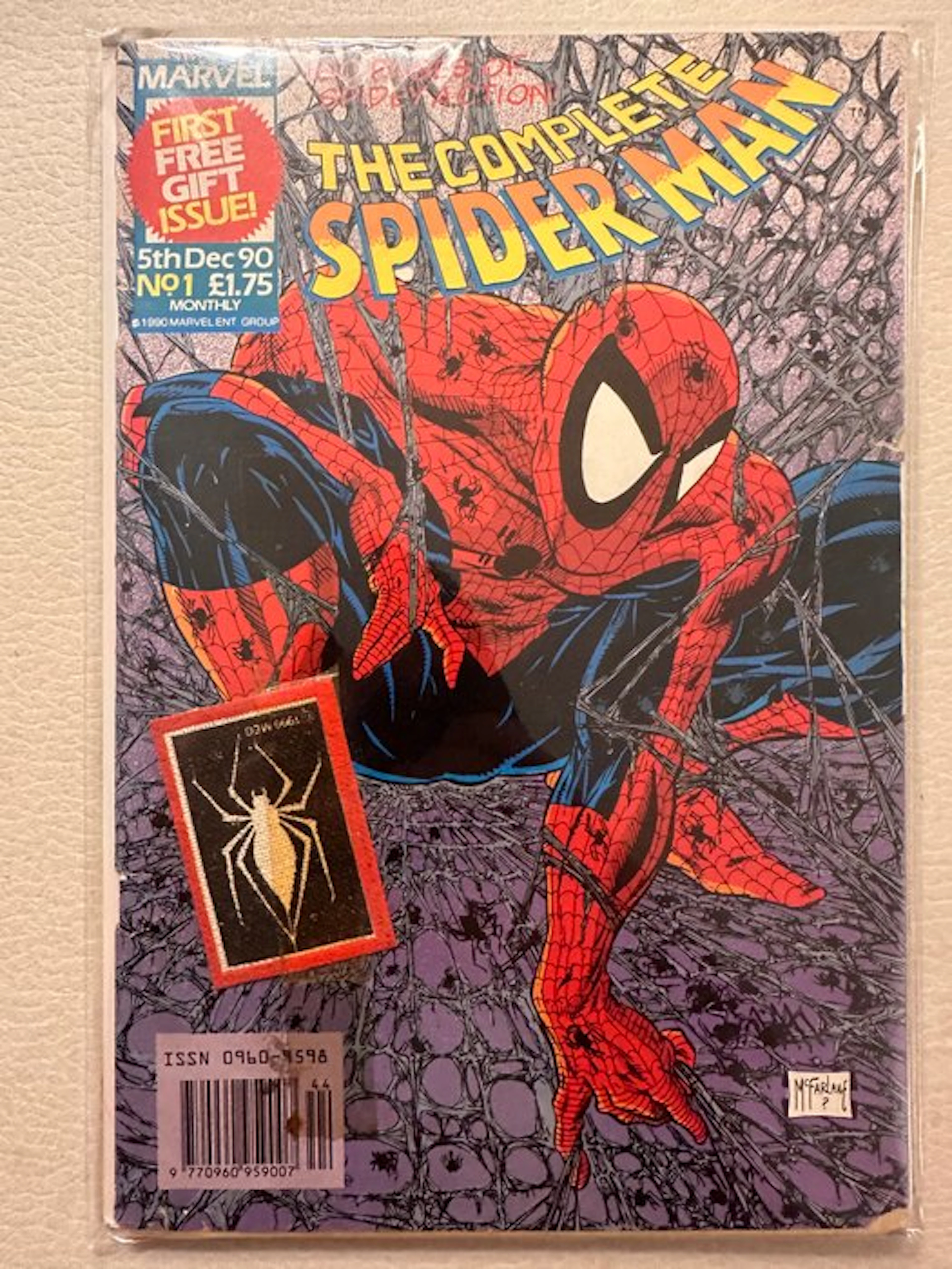THE COMPLETE SPIDER-MAN #1 with Gift Patch – 1990