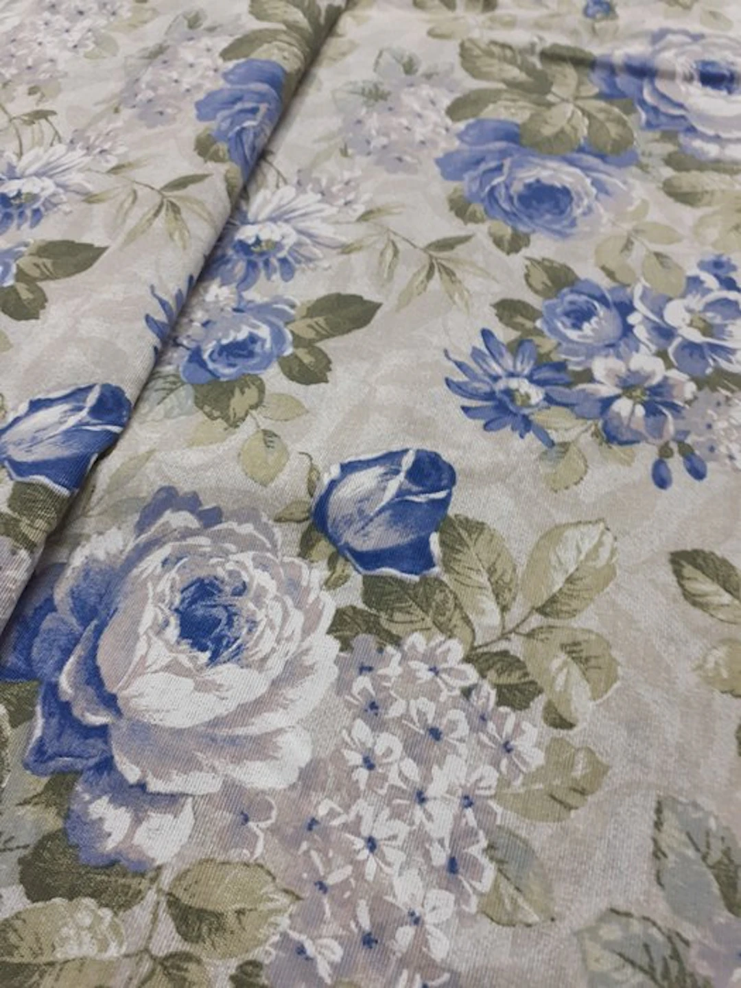 Upholstery fabric - 500 cm - 140 cm - PINK AND BLUE COTTON