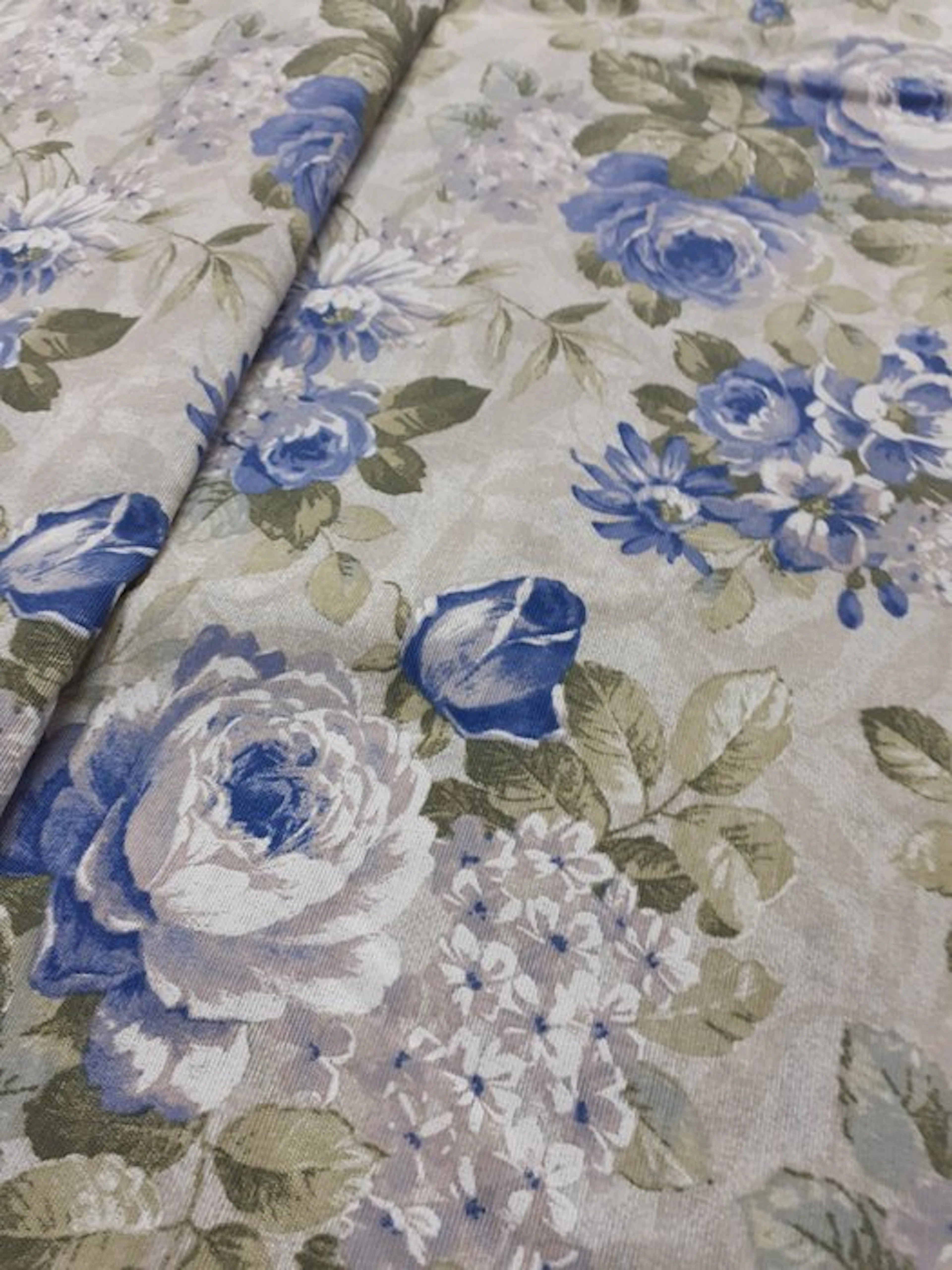 Upholstery fabric - 500 cm - 140 cm - PINK AND BLUE COTTON