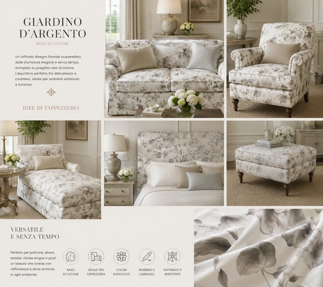 Silver Garden - cotton satin - Textile - 280 cm - 260 m