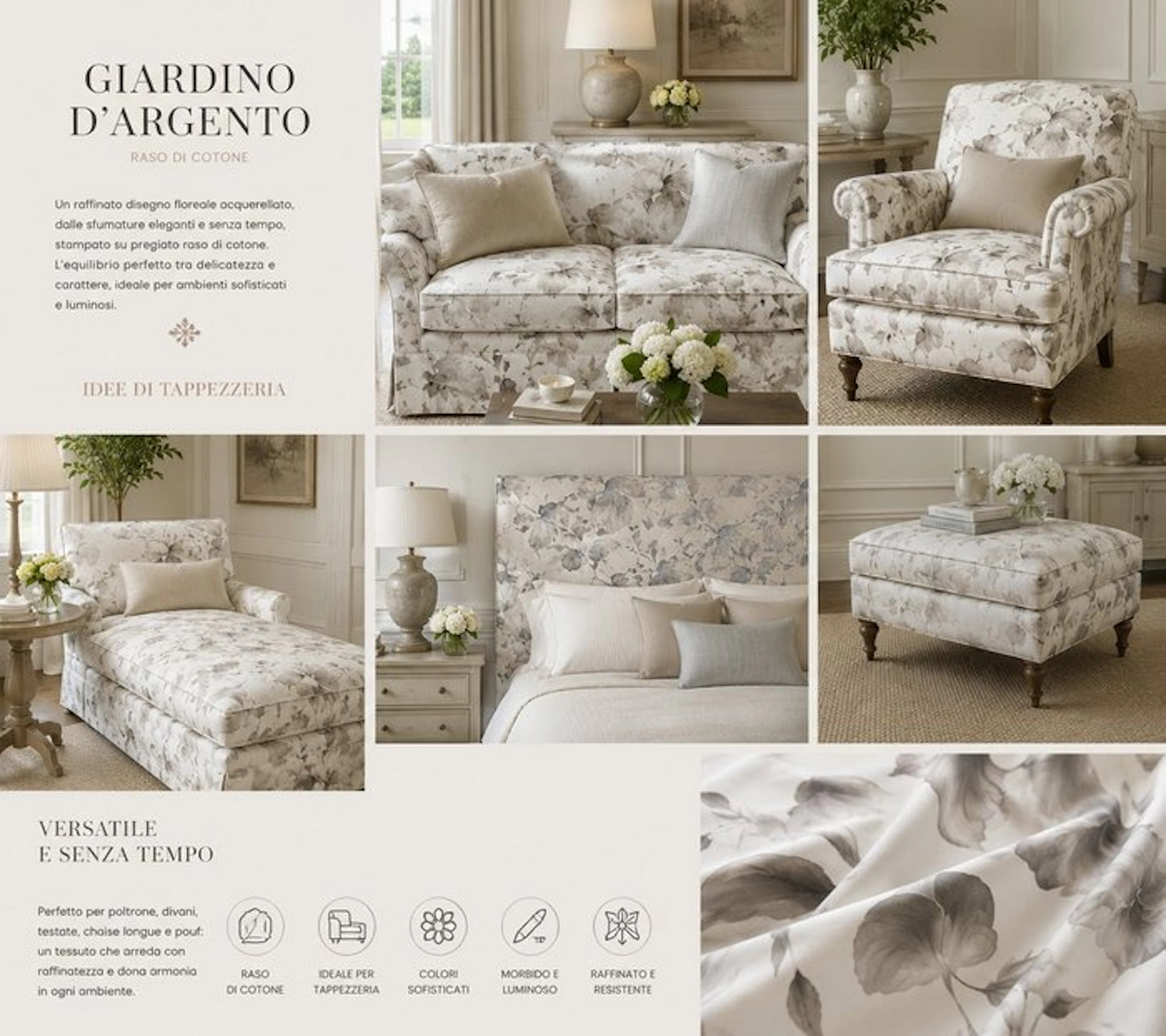 Silver Garden - cotton satin - Textile - 280 cm - 260 m