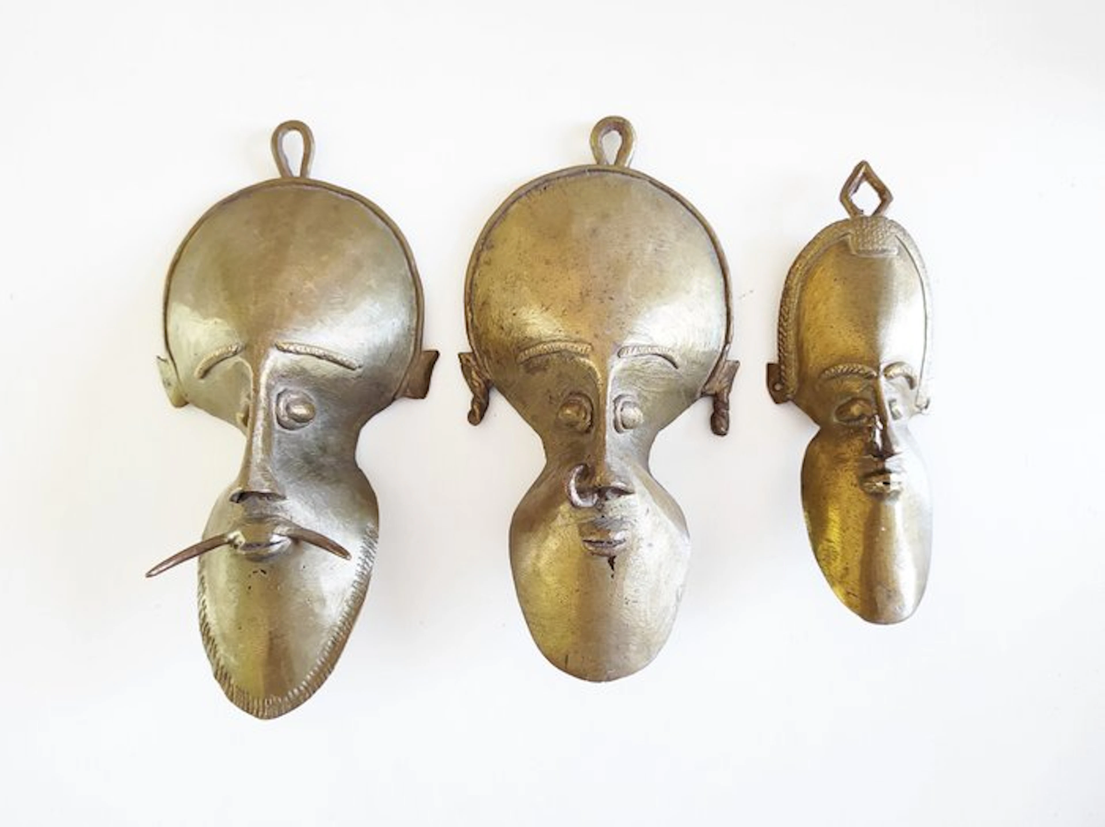 Ashanti Masks - Man, Woman and Child - Ghana (No reserve price)