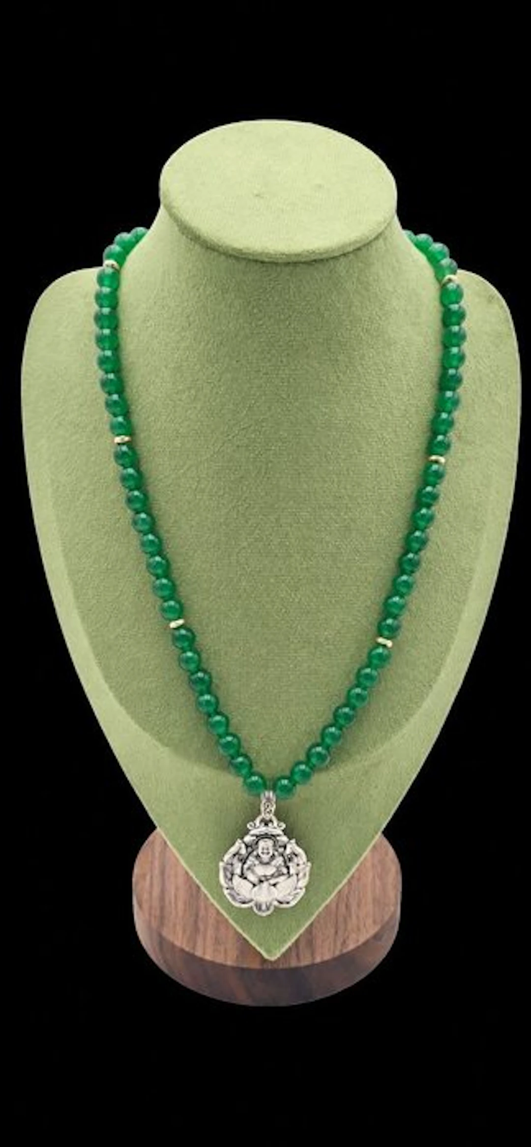 14 Karat gold - Jadeite beads - Necklace