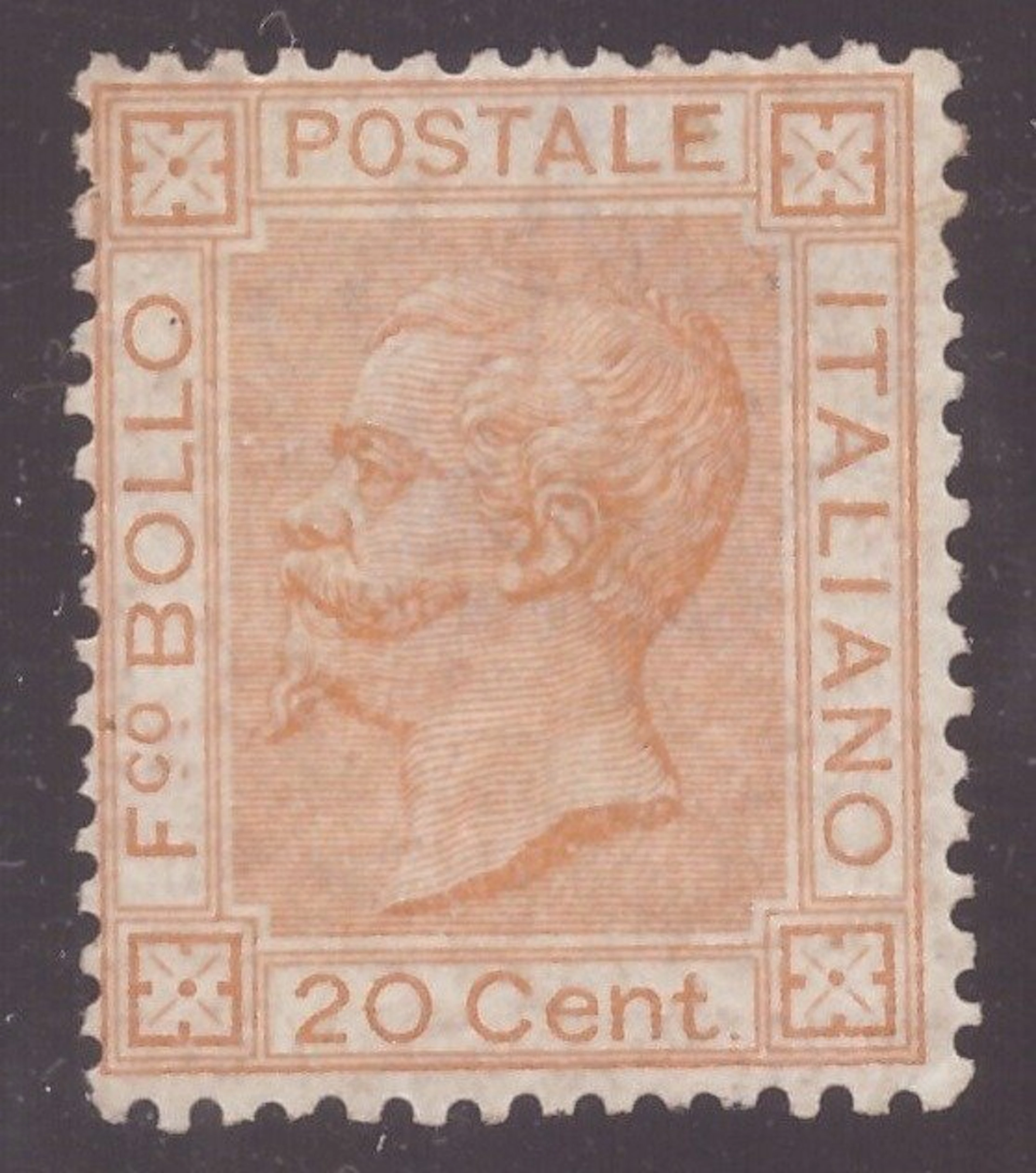 Italy Kingdom 1877 - 20 orange cents - Sassone N. 28