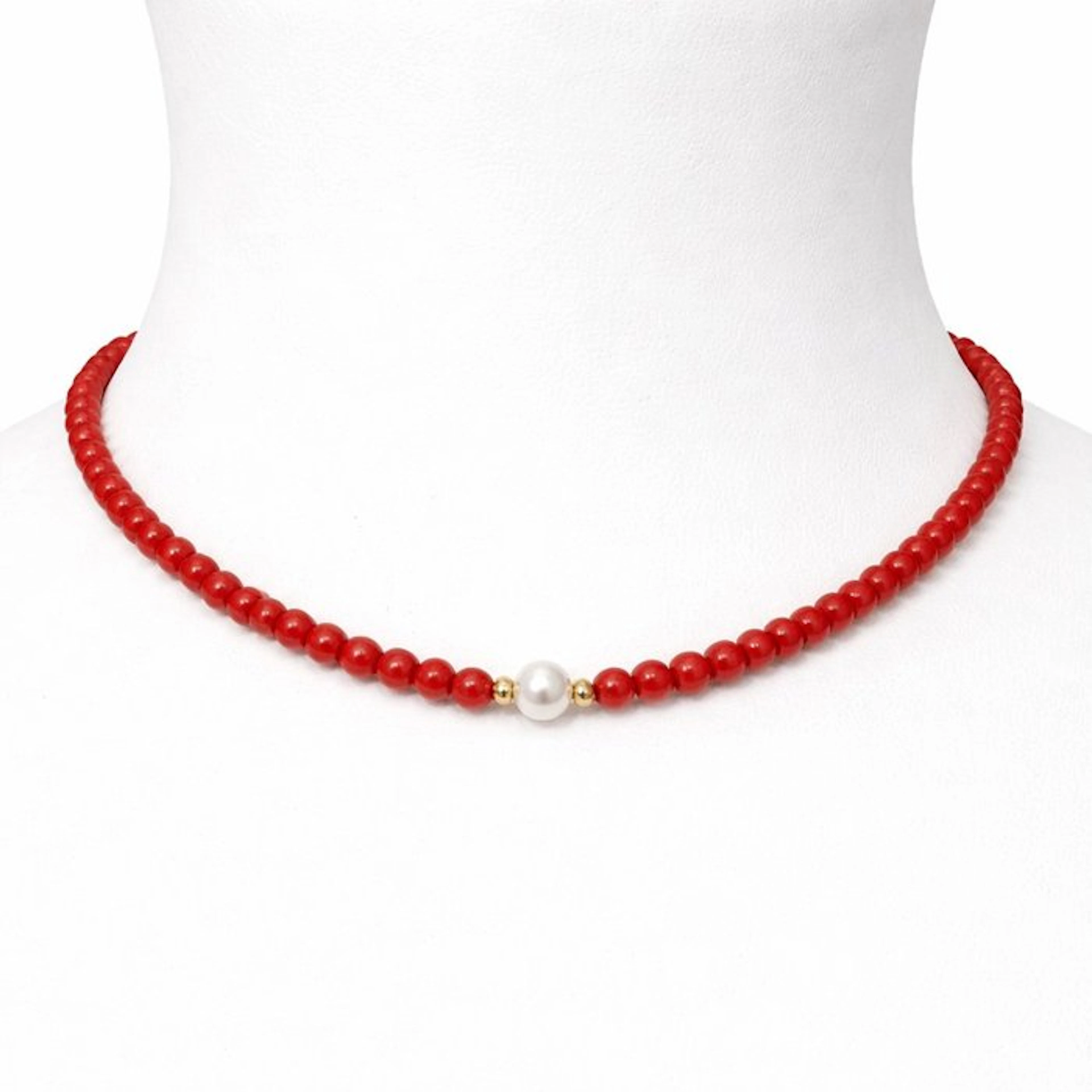 Coral - 18 kt. - Yellow gold - Necklace