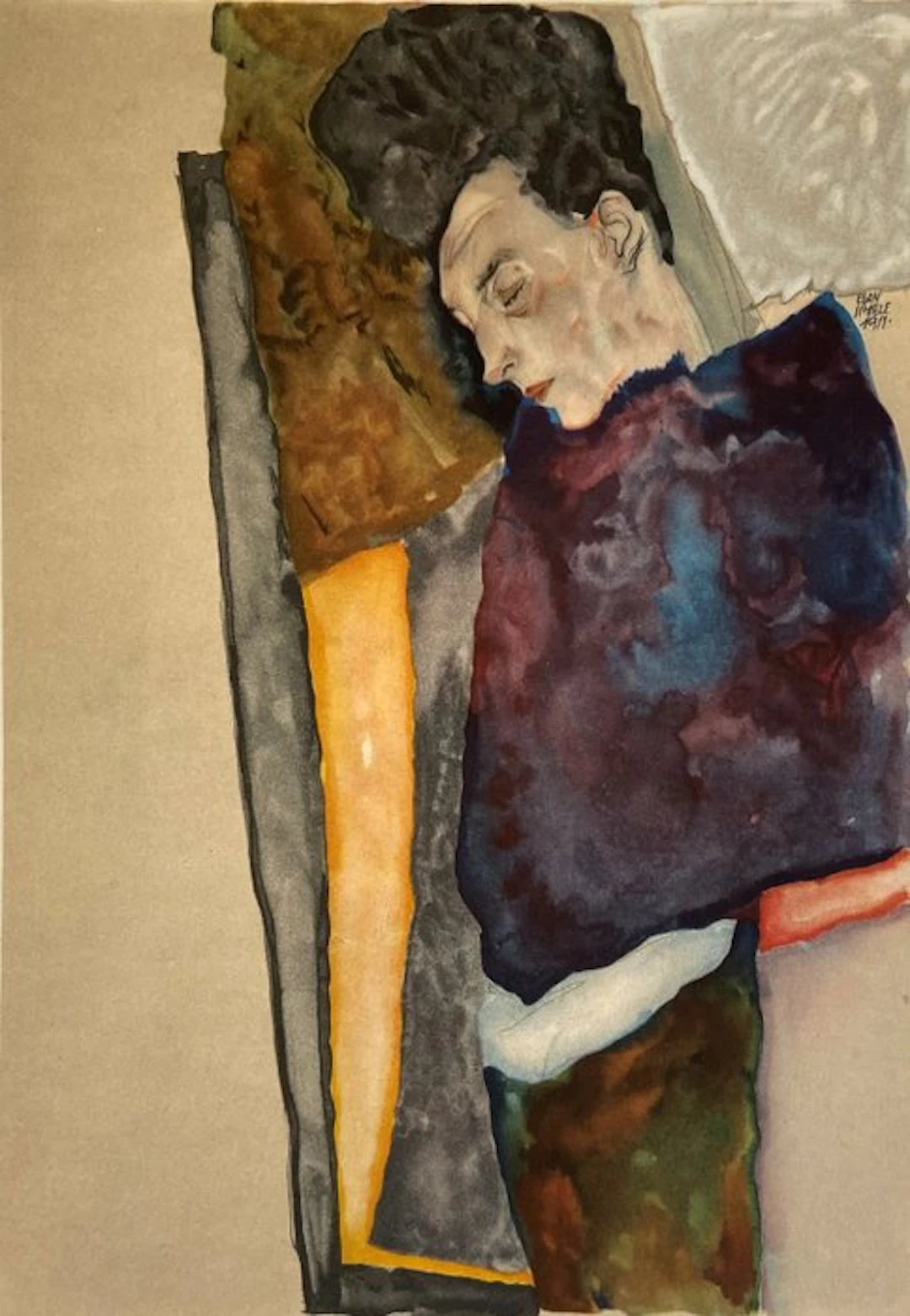 Egon Schiele (1890-1918), after - Die Mutter des Künstlers, schlafend