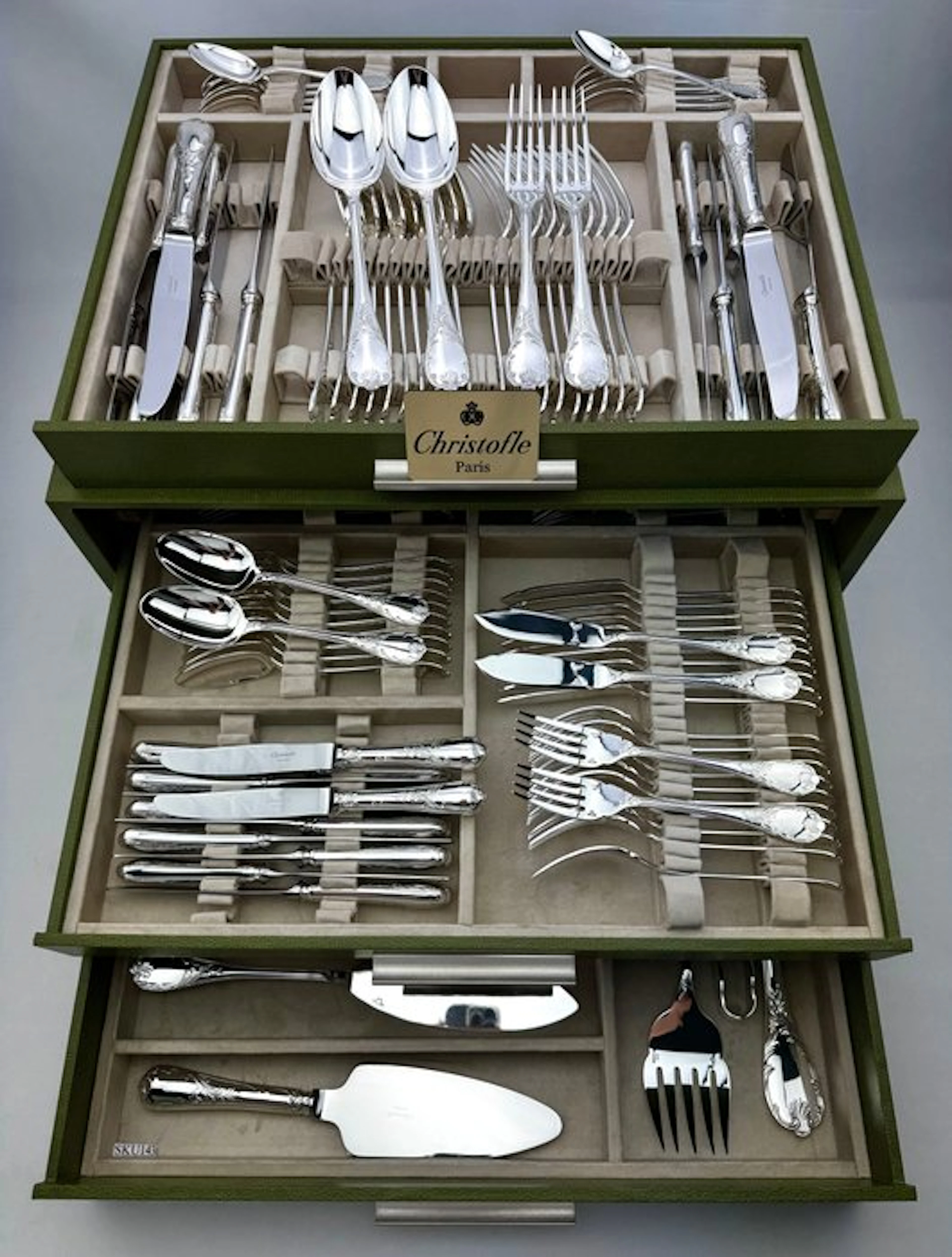 Christofle - Table service for 12 (127) - Marly - Silverplated