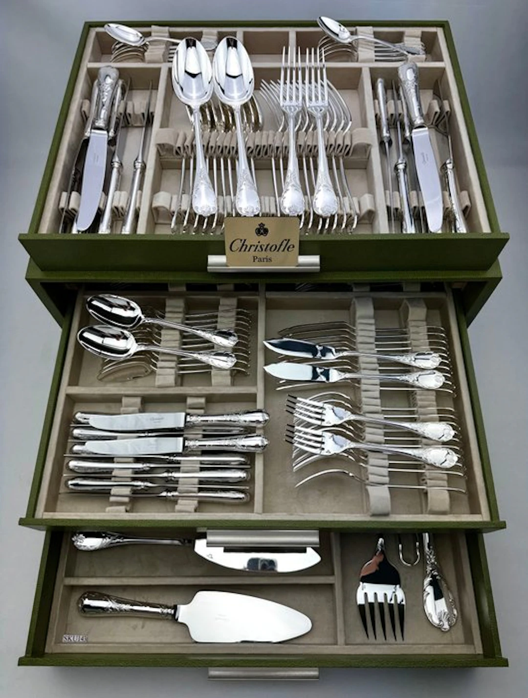 Christofle - Table service for 12 (127) - Marly - Silverplated