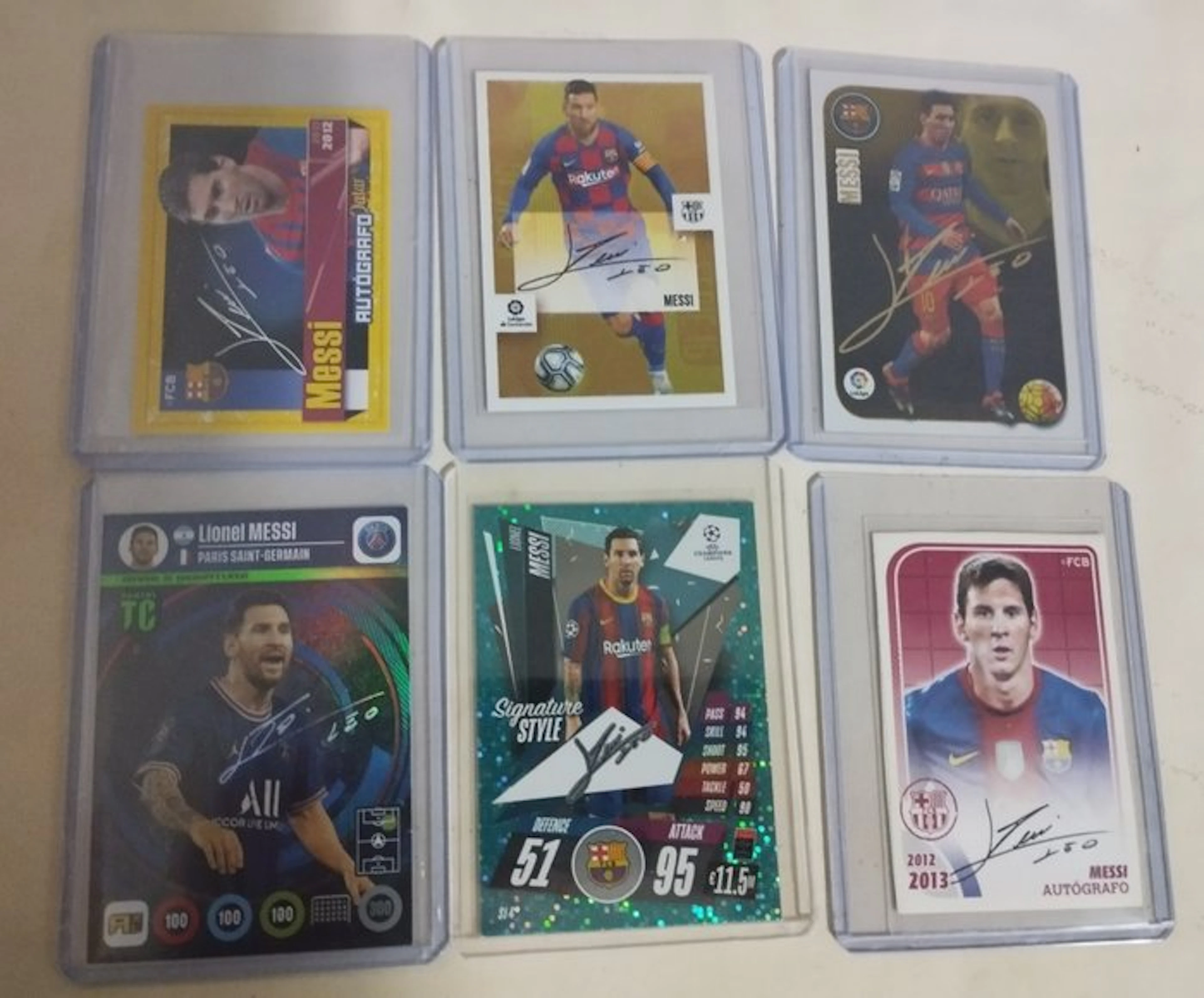 Lote Cromos Autografos Panini/Topps Messi - 6 Mixed collection