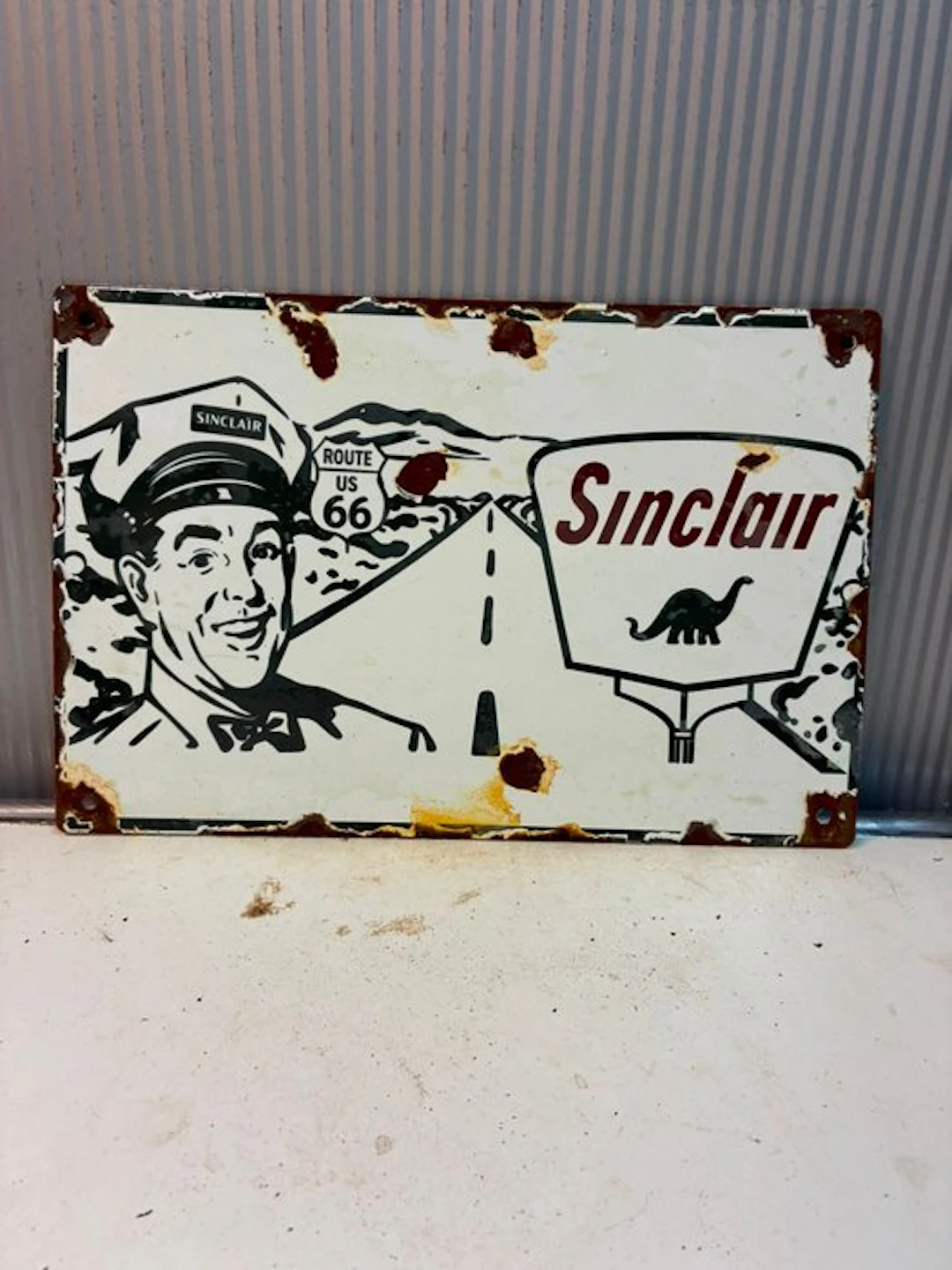 Sinclair Oil – Route 66 – Vintage emaille reclamebord –...