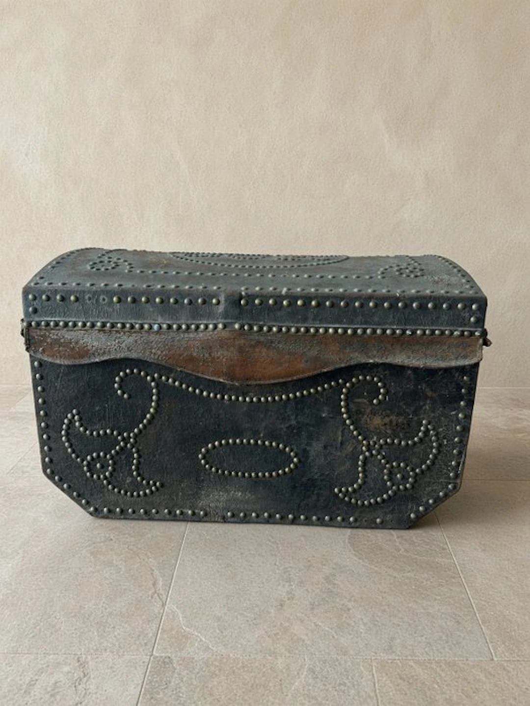 Storage trunk - Late 19th Century Continental Studded...