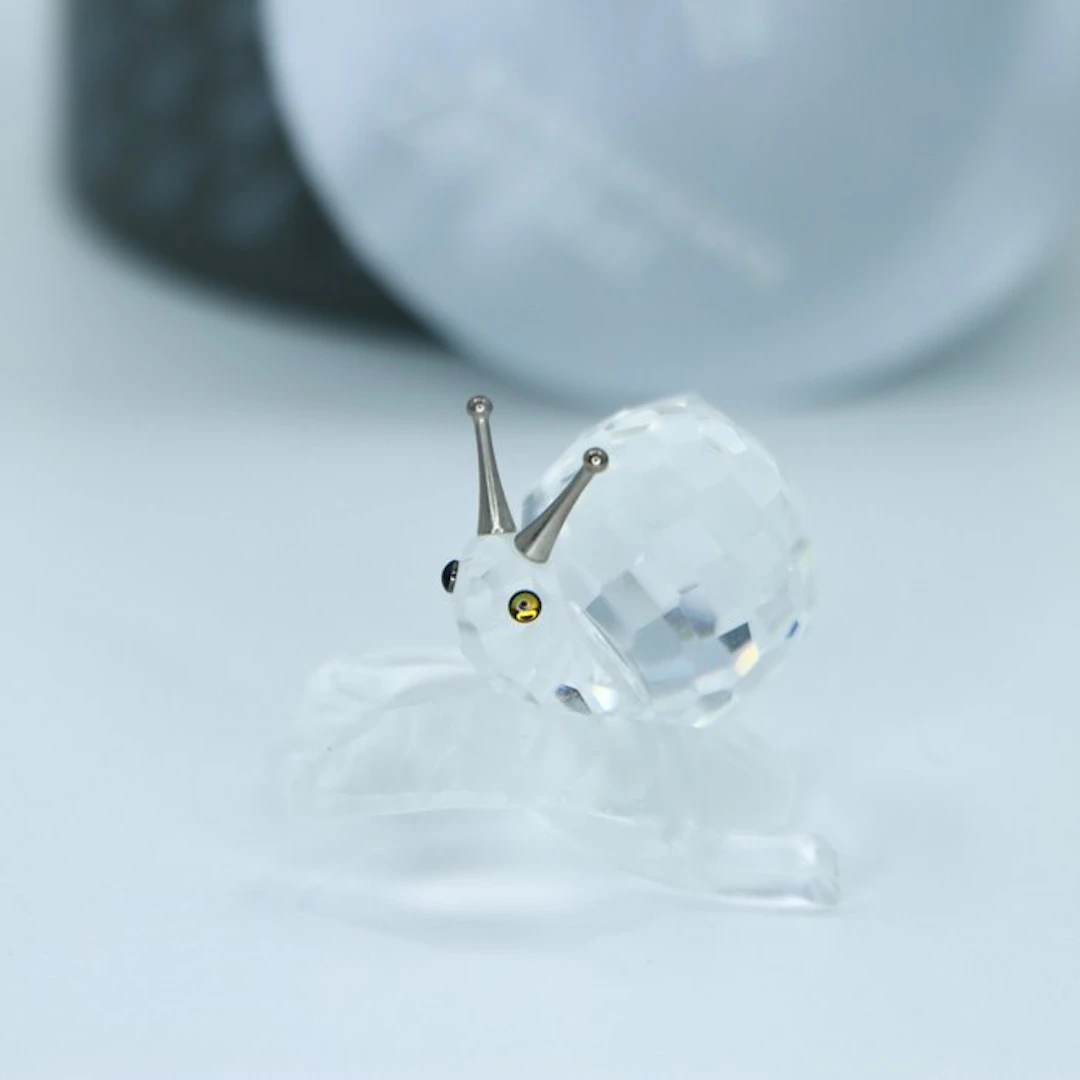 Figure - Swarovski - Slak op Blad (Boxed + certificate) - Crystal