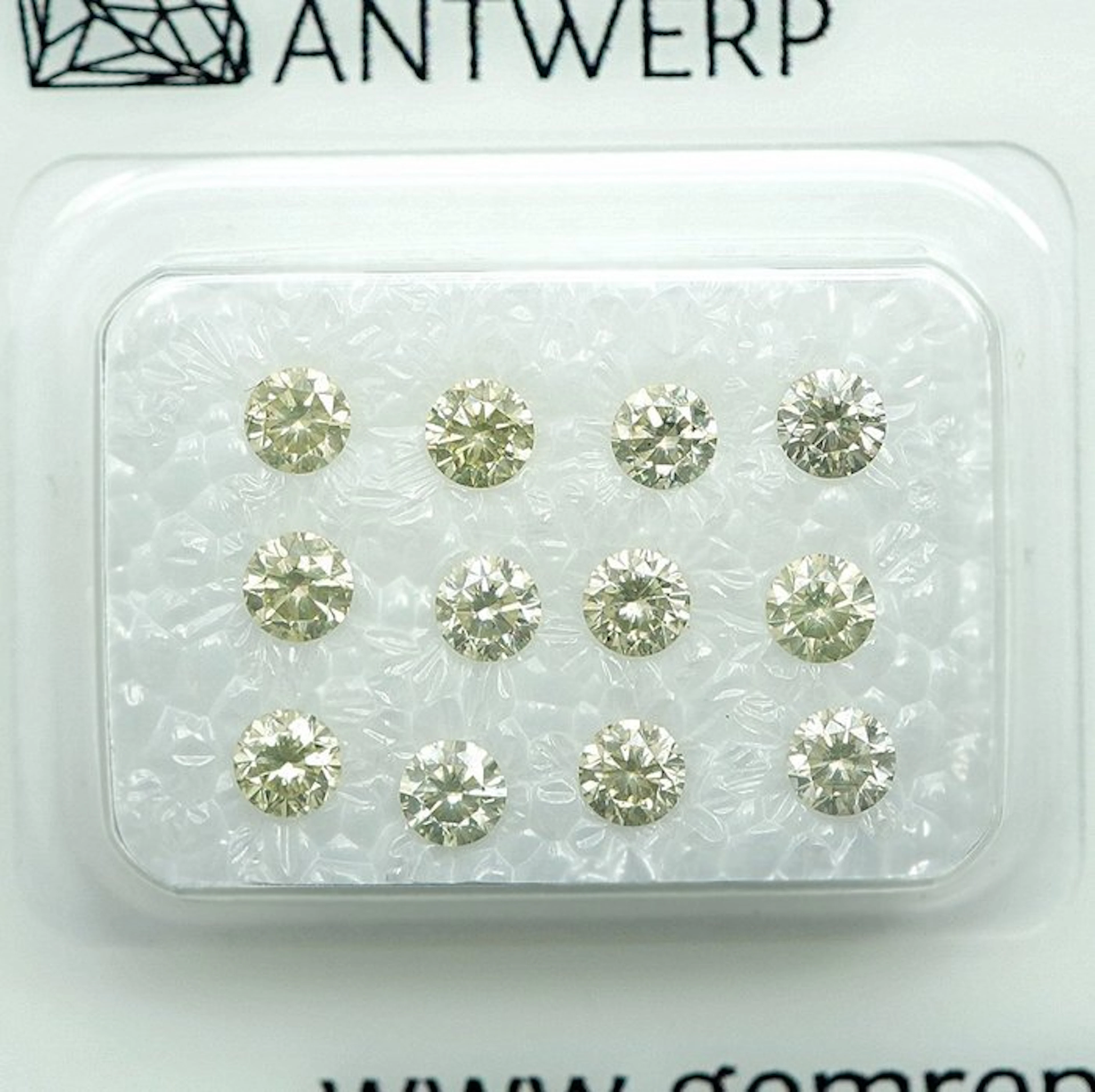 12 pcs Diamond (Natural) - 1.01 ct - Round - SI1, I1 - Gem Report Antwerp (GRA)