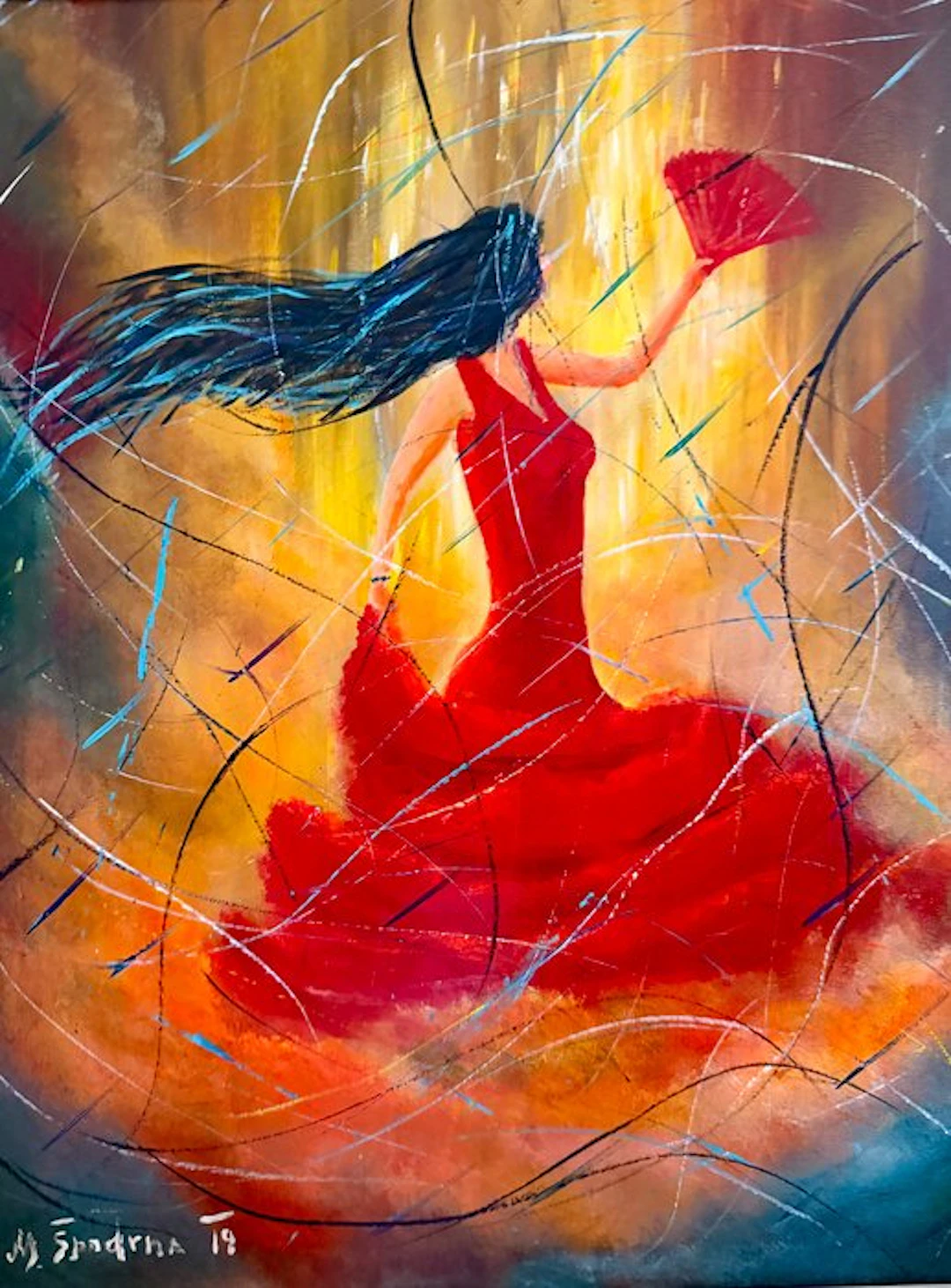 Miroslav Spadrna (pintorcheco) - Danza Carmesí