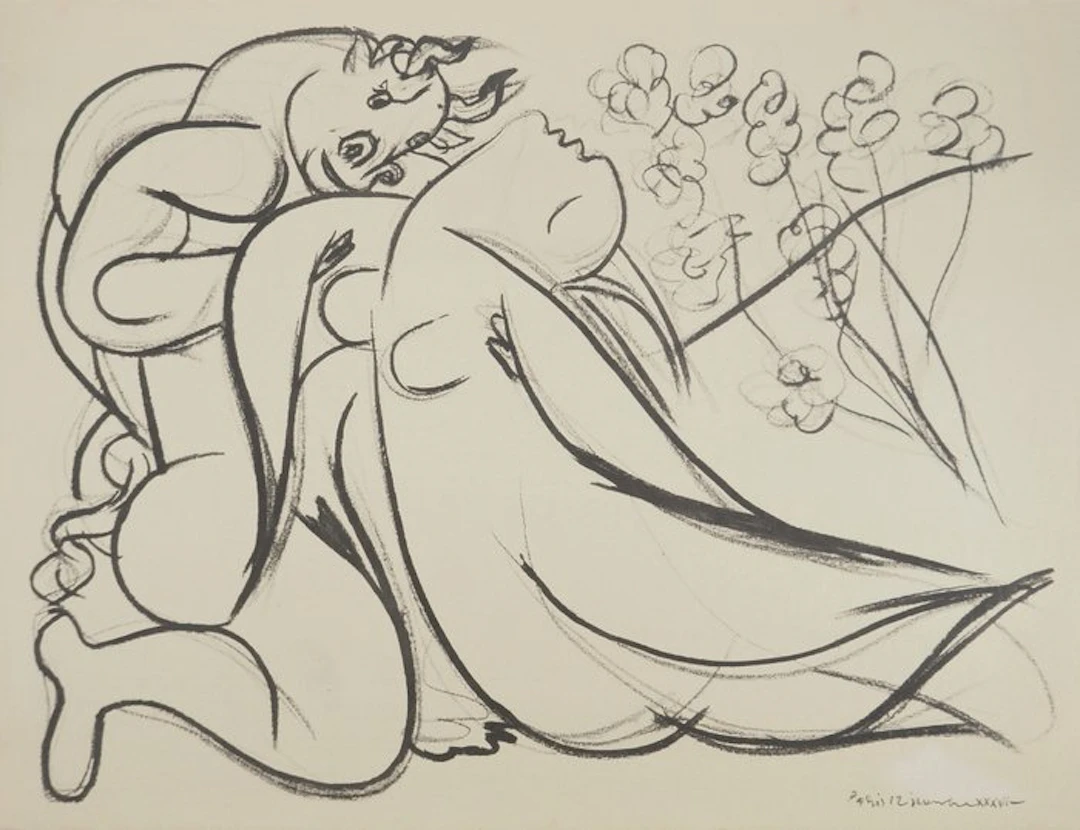 Pablo Picasso (1881-1973) - Minotaure et son amante