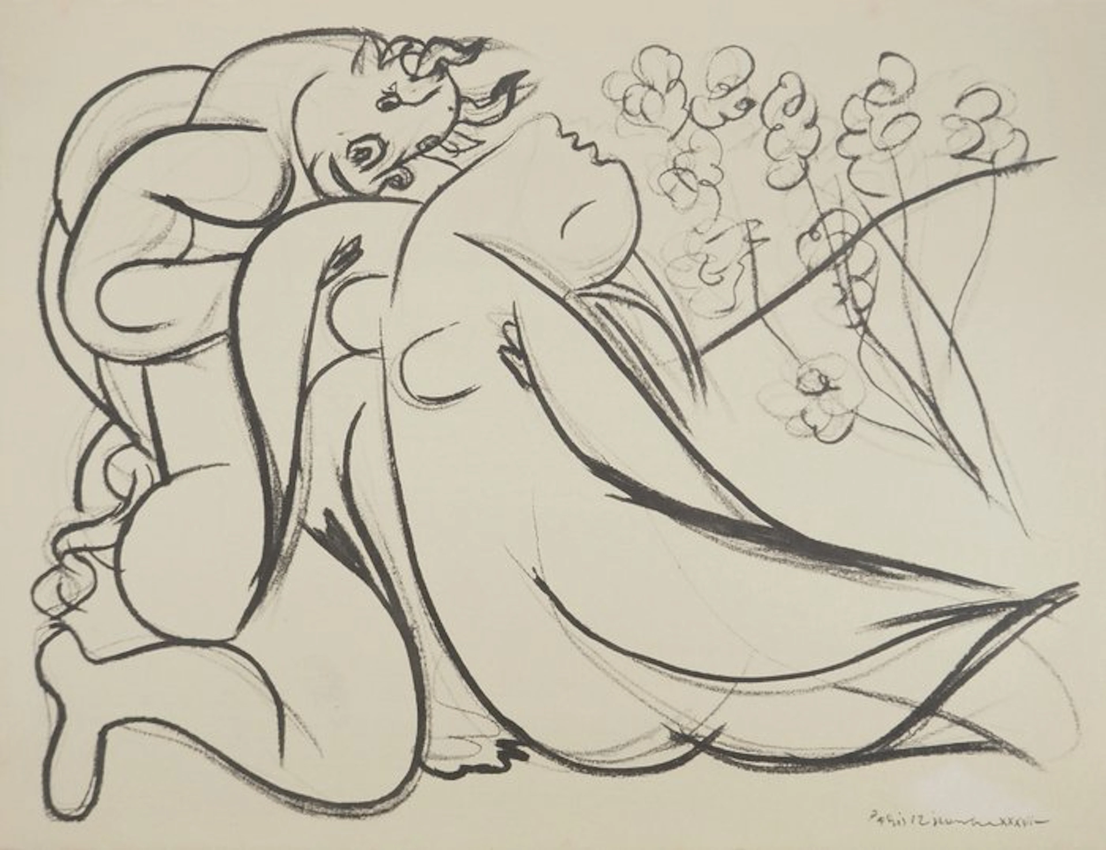 Pablo Picasso (1881-1973) - Minotaure et son amante