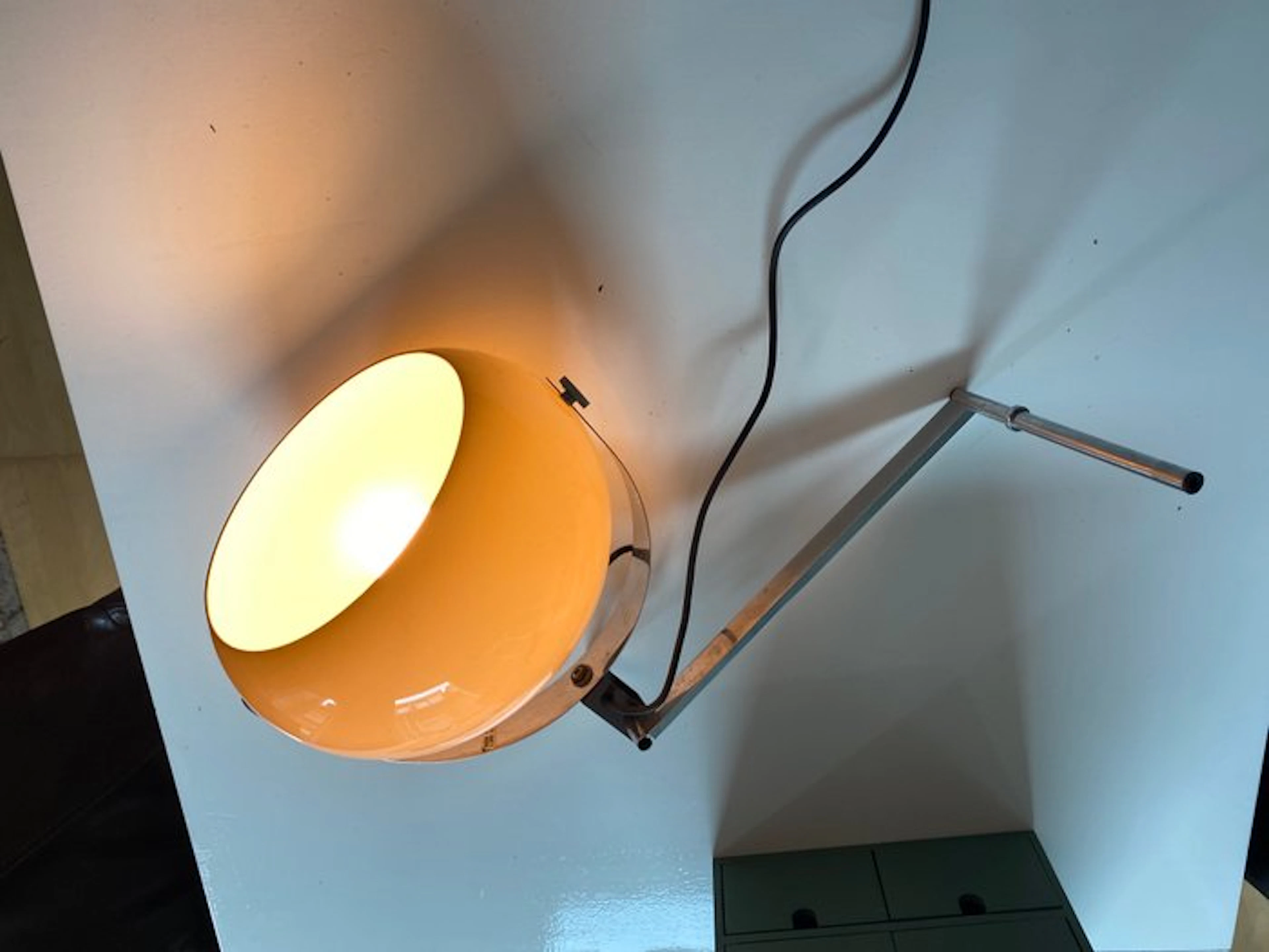 Lamp - Glass, Metal - Vintage Dijkstra – Wall lamp 1970s