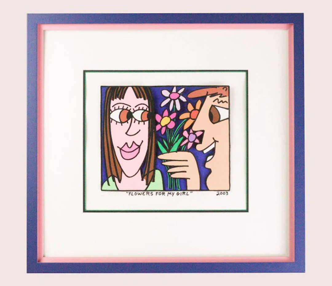 James Rizzi (1950-2011) - Flowers for My Girl (2003)