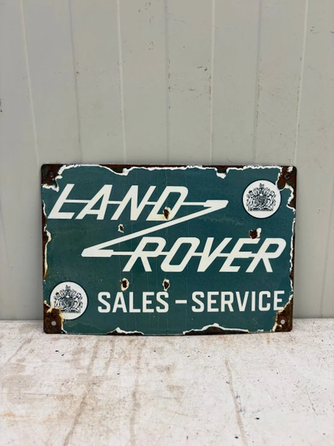 Land Rover – Sales & Service – Emaille reclamebord - Enamel sign - Enamel