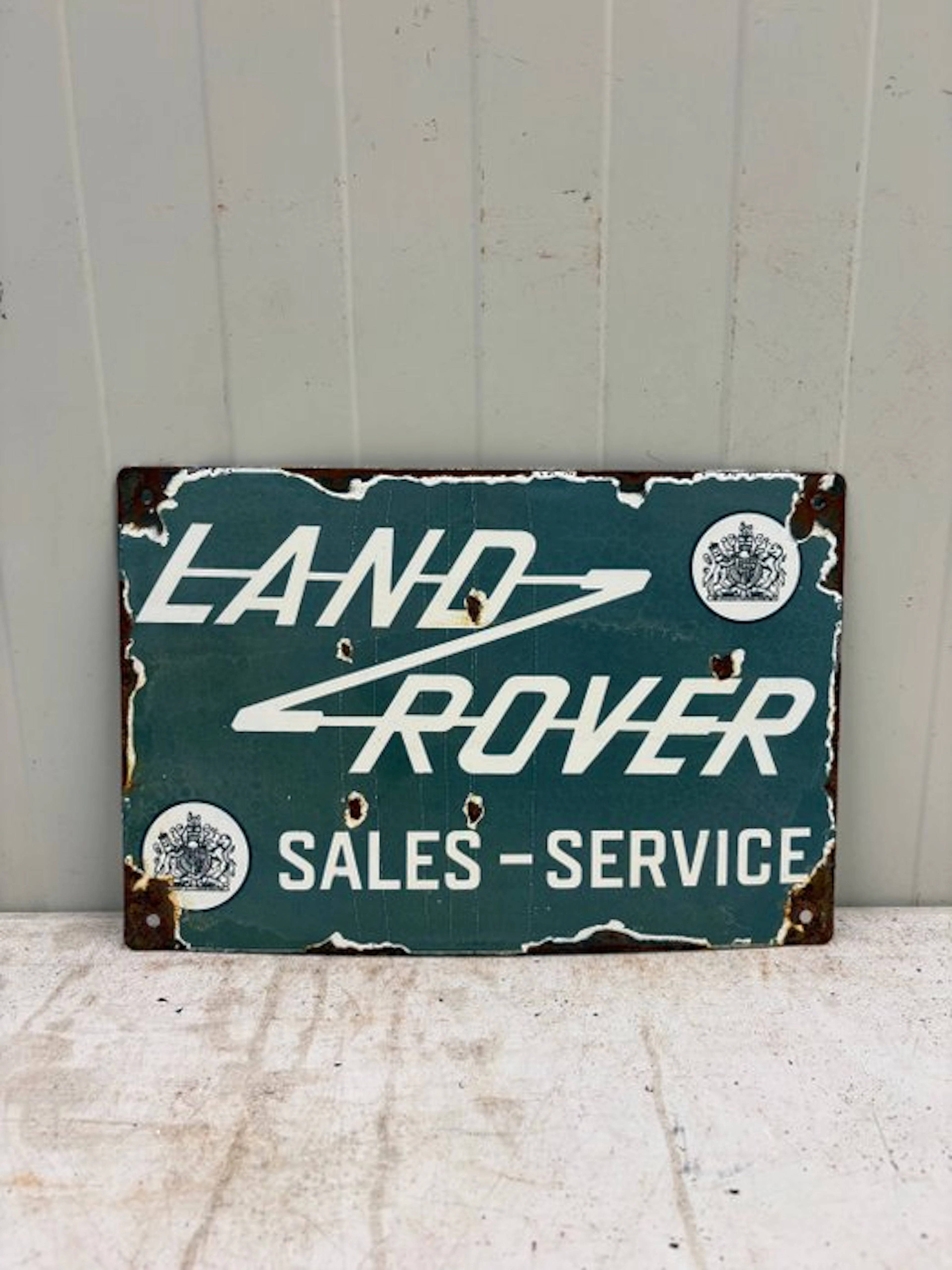 Land Rover – Sales & Service – Emaille reclamebord - Enamel sign - Enamel