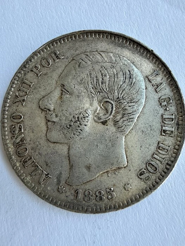 Spain. Alfonso XII (1874-1885). 5 Pesetas 1885 MSM (No reserve price)