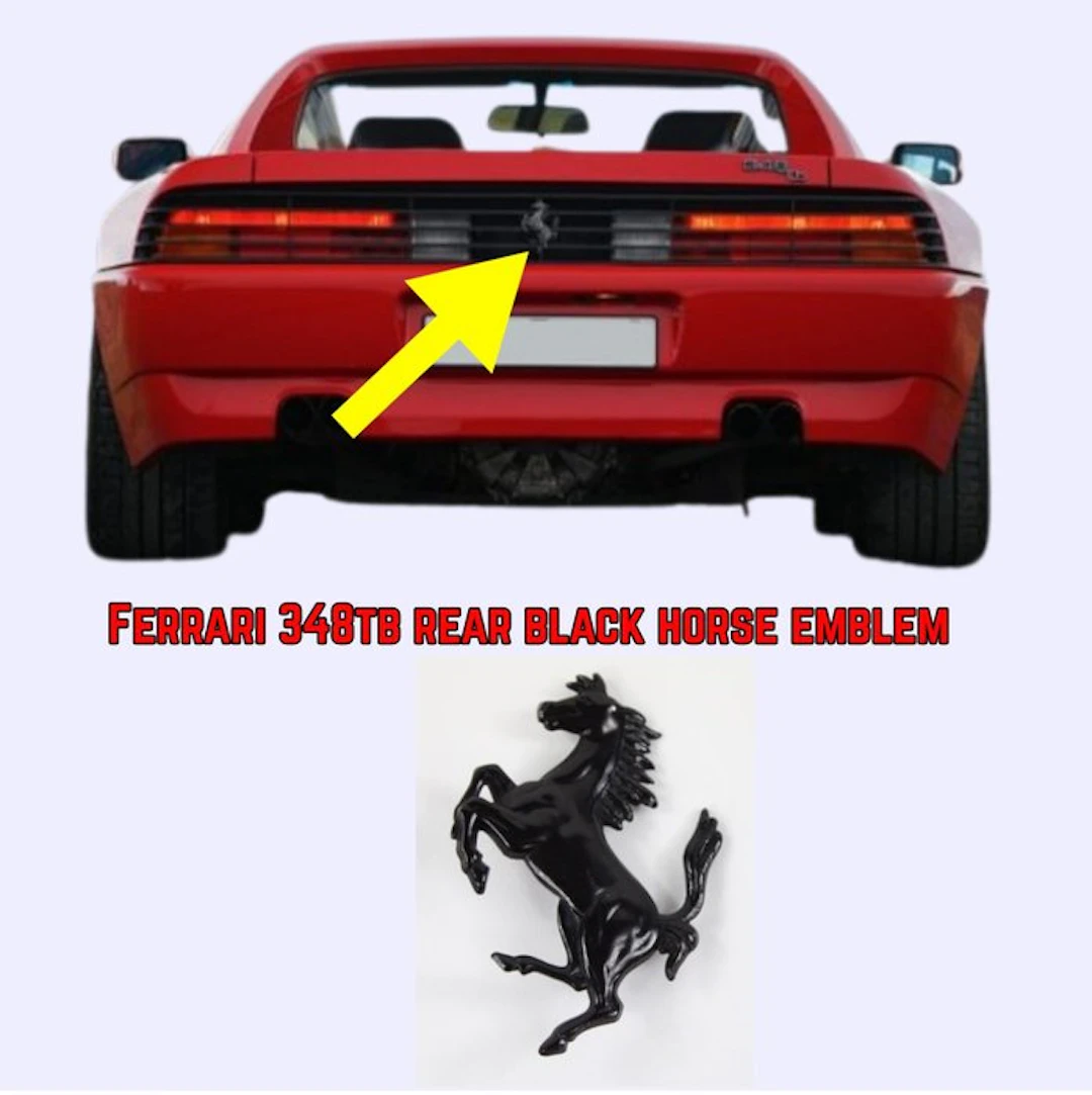 Ferrari 348TB Rear Black Horse Emblem (New Old Stock) - Ferrari - Rare