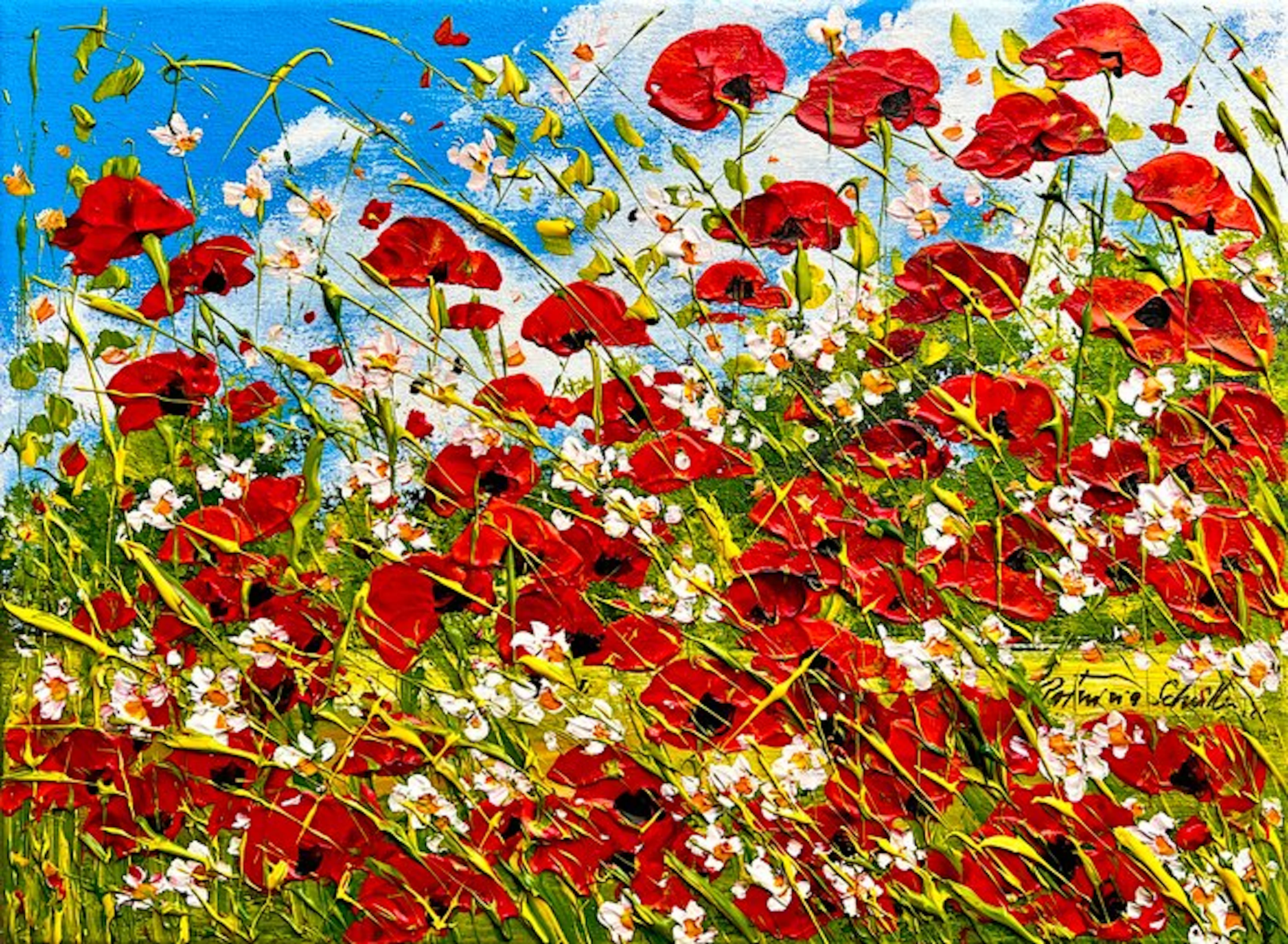 Patrizia Schüller - "Kleines Blumenmeer mit roten und weißen Blumen"