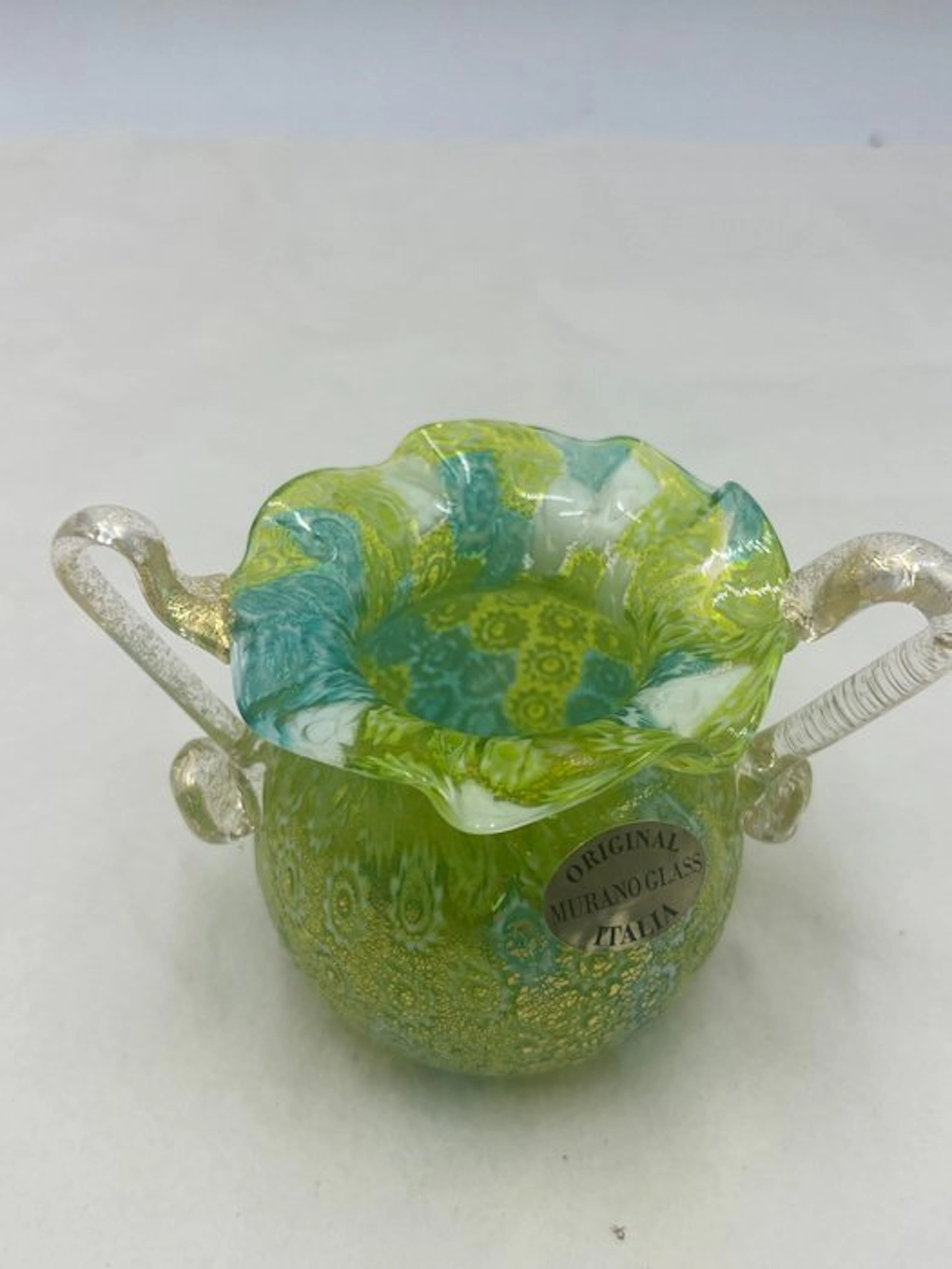 Campanella livio cestino in murrine con tappo oro...