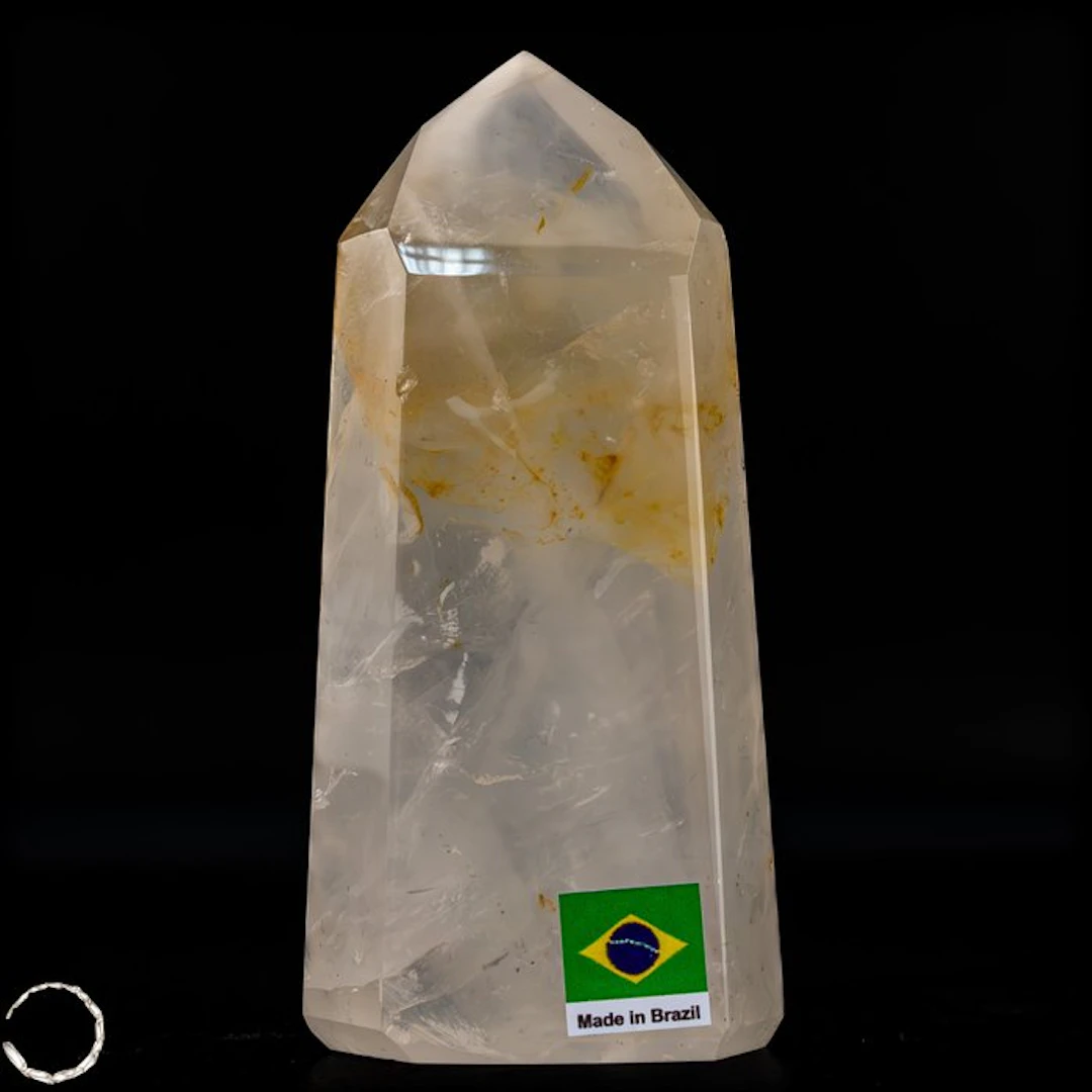 Natural Girasol Quartz Obelisk – Sunlit clarity & gentle shimmer- 328.25 g