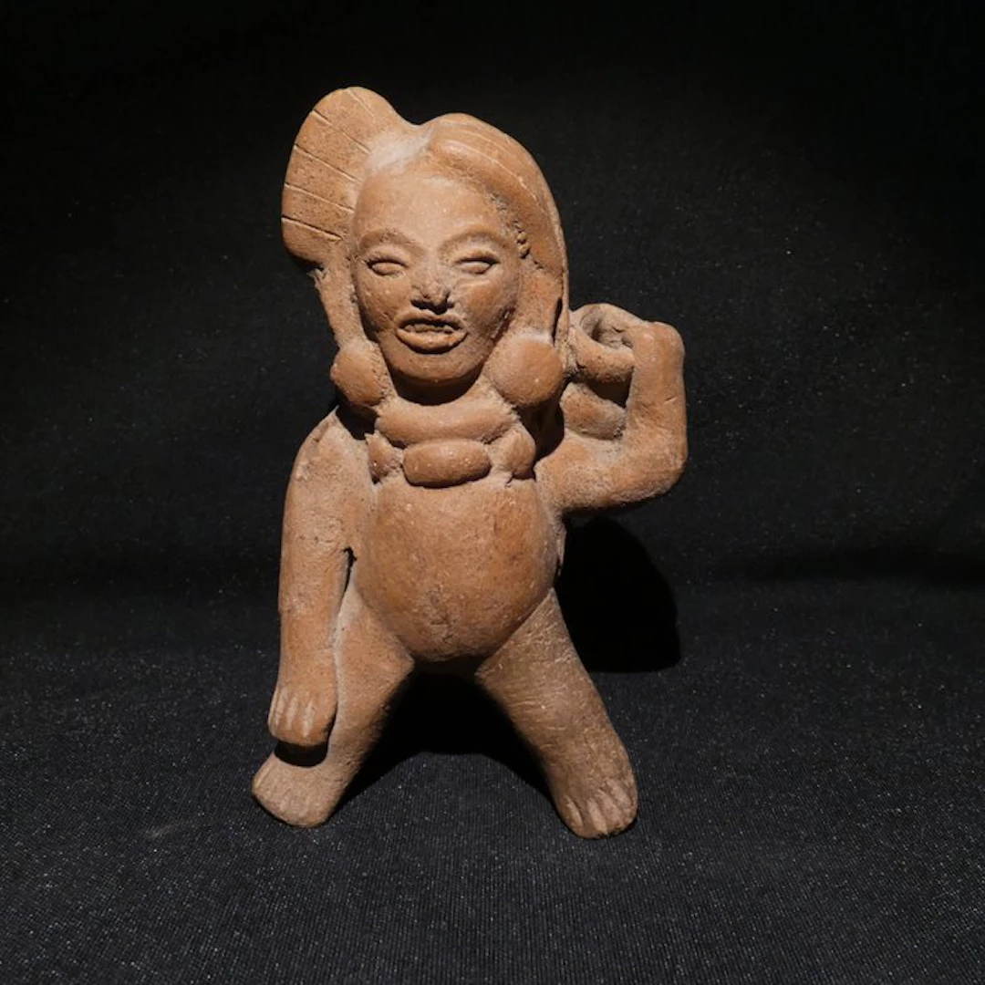 Veracruz, Terracotta Figure. 13 cm H. Spanish Import License. 300 - 900 AD